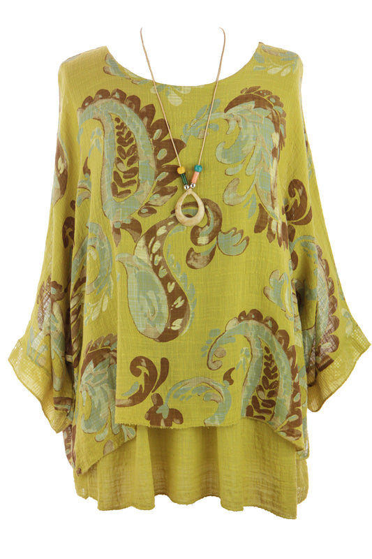 Paisley Print Necklace Top