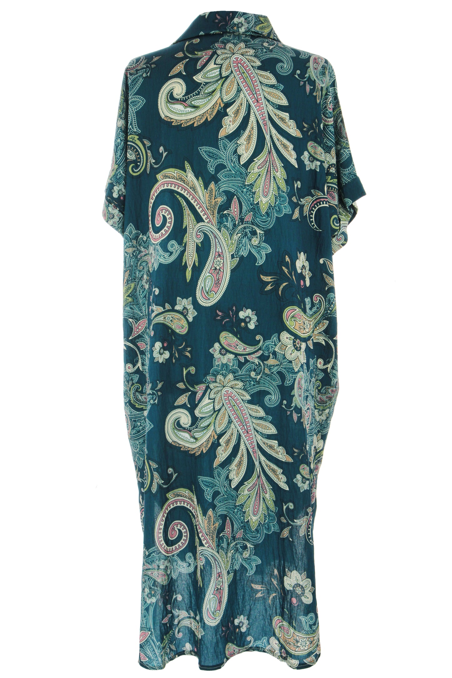 Batwing Collar Paisley Print Midi