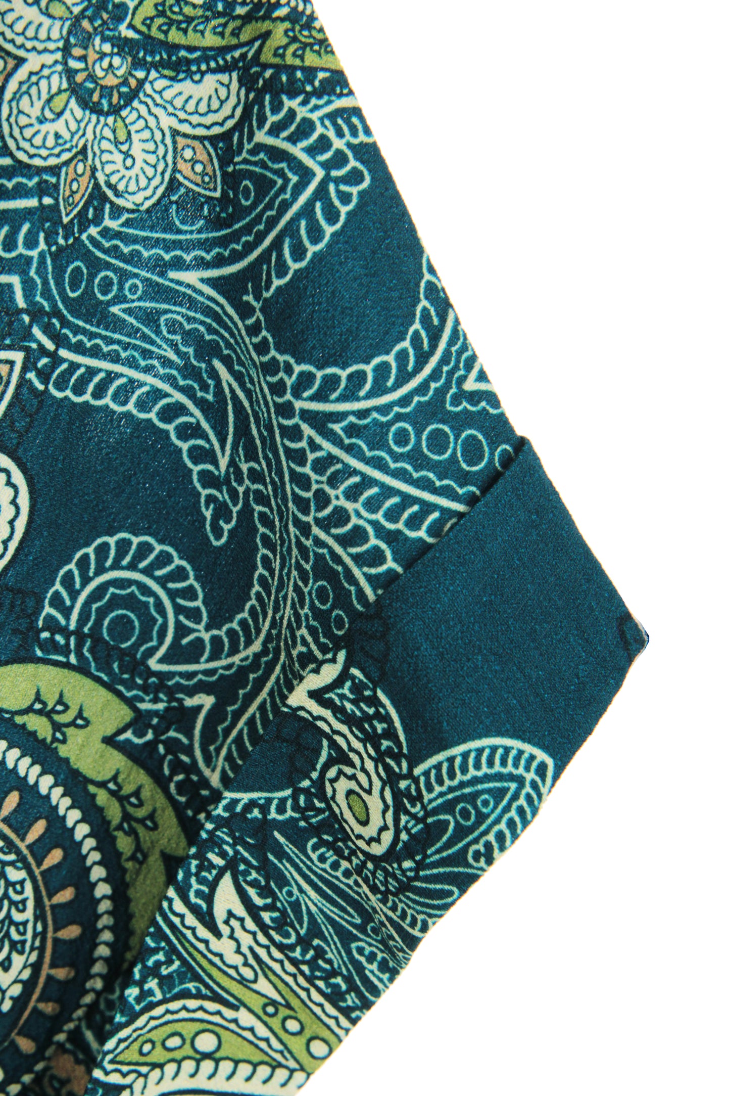 Batwing Collar Paisley Print Midi