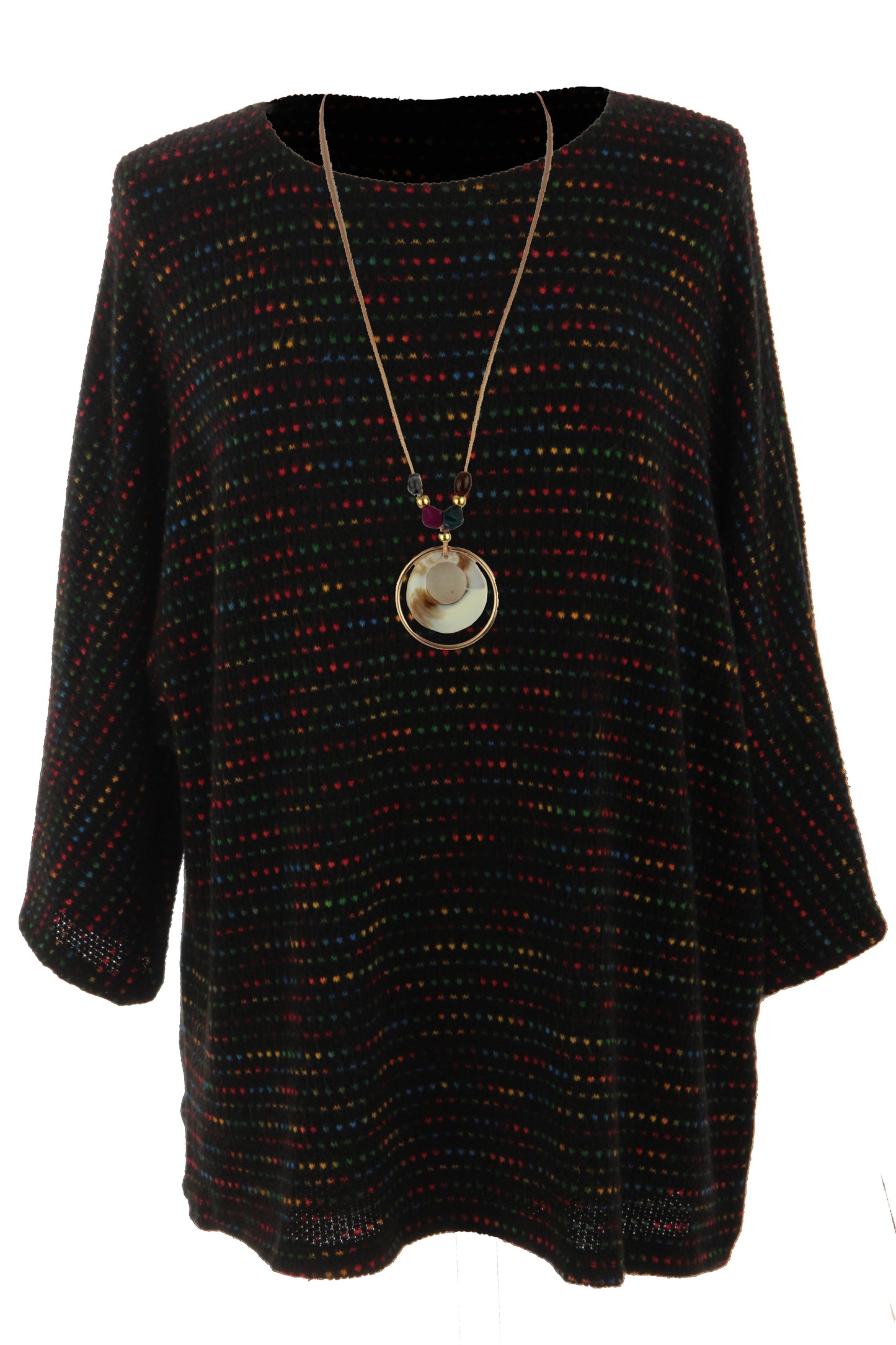 Batwing Tweed Necklace Top