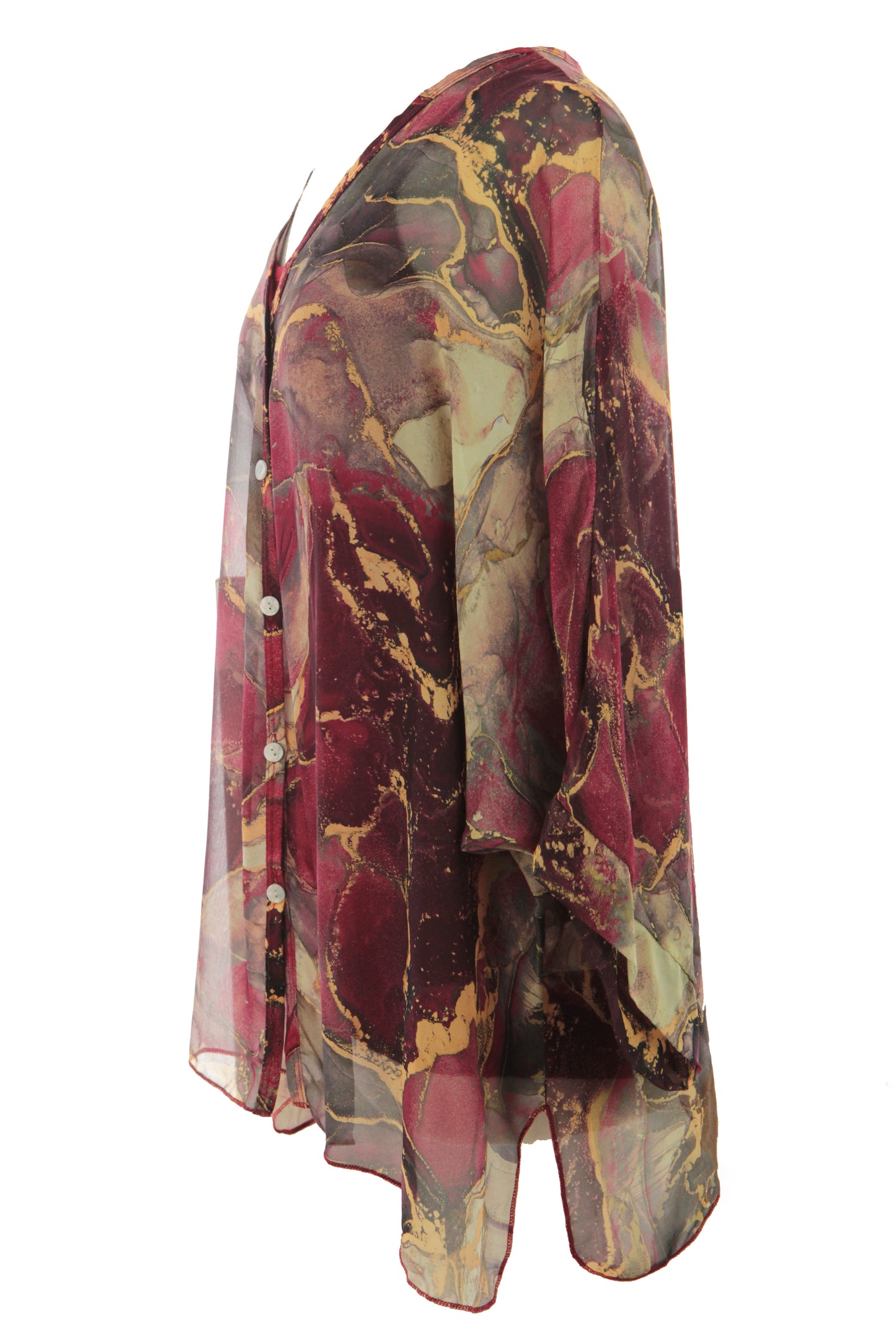 Marble Print Silk Shirt