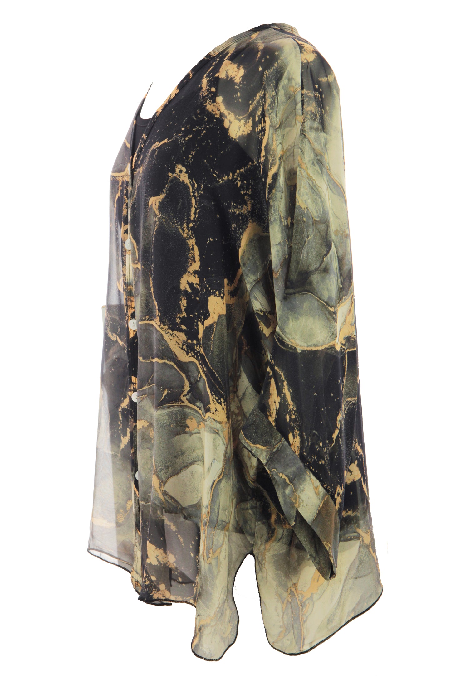 Marble Print Silk Shirt
