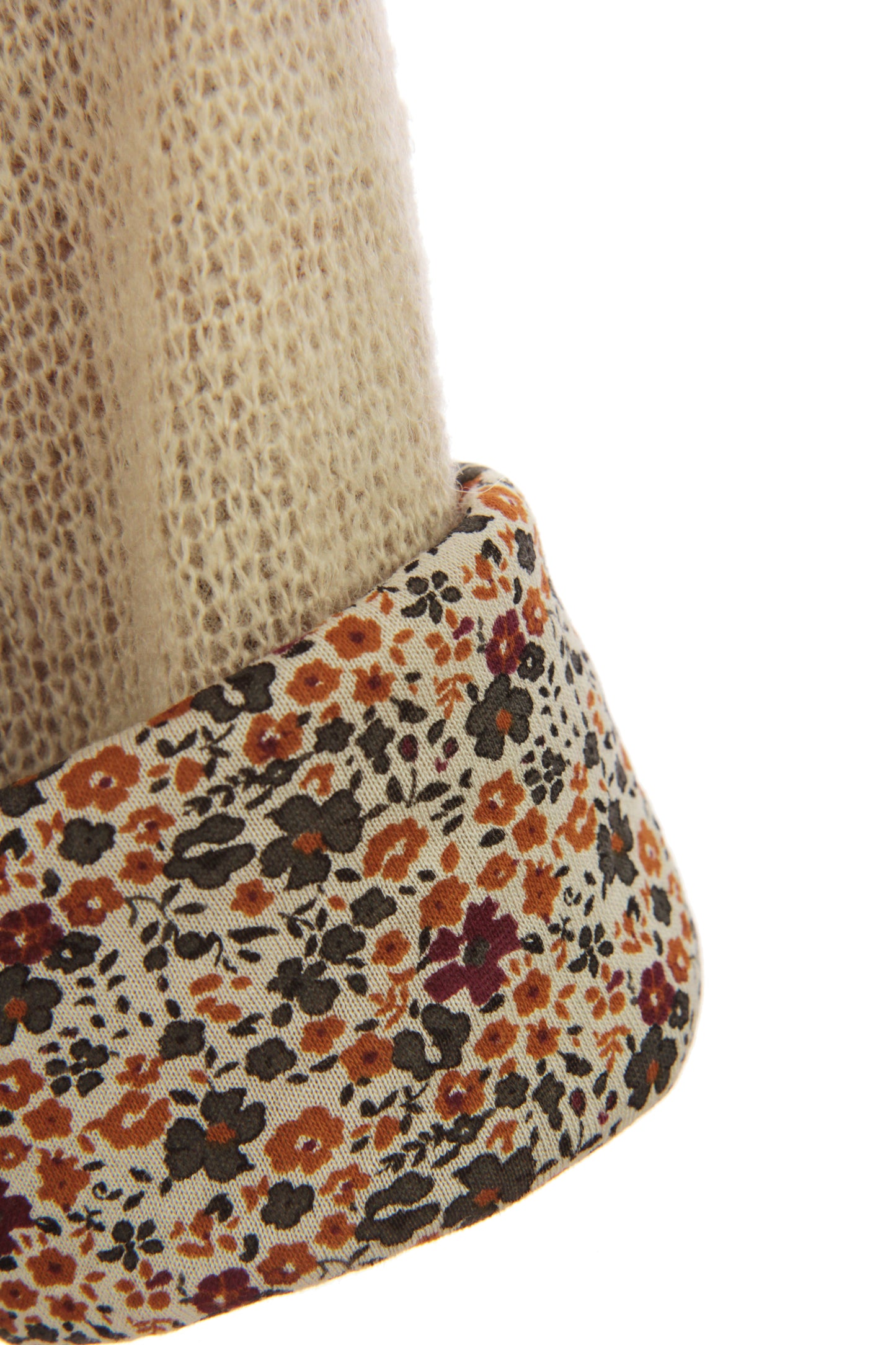 2 Piece Floral Scarf Mohair Knit Blouse