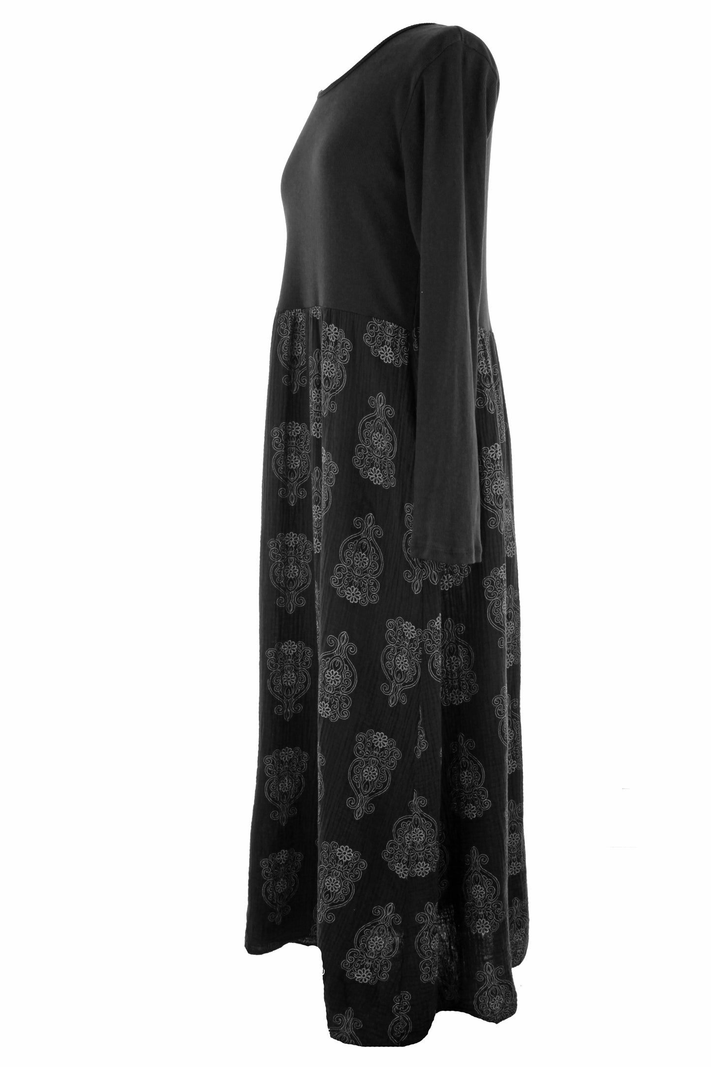 2 Pocket Mandala Print Midi Dress