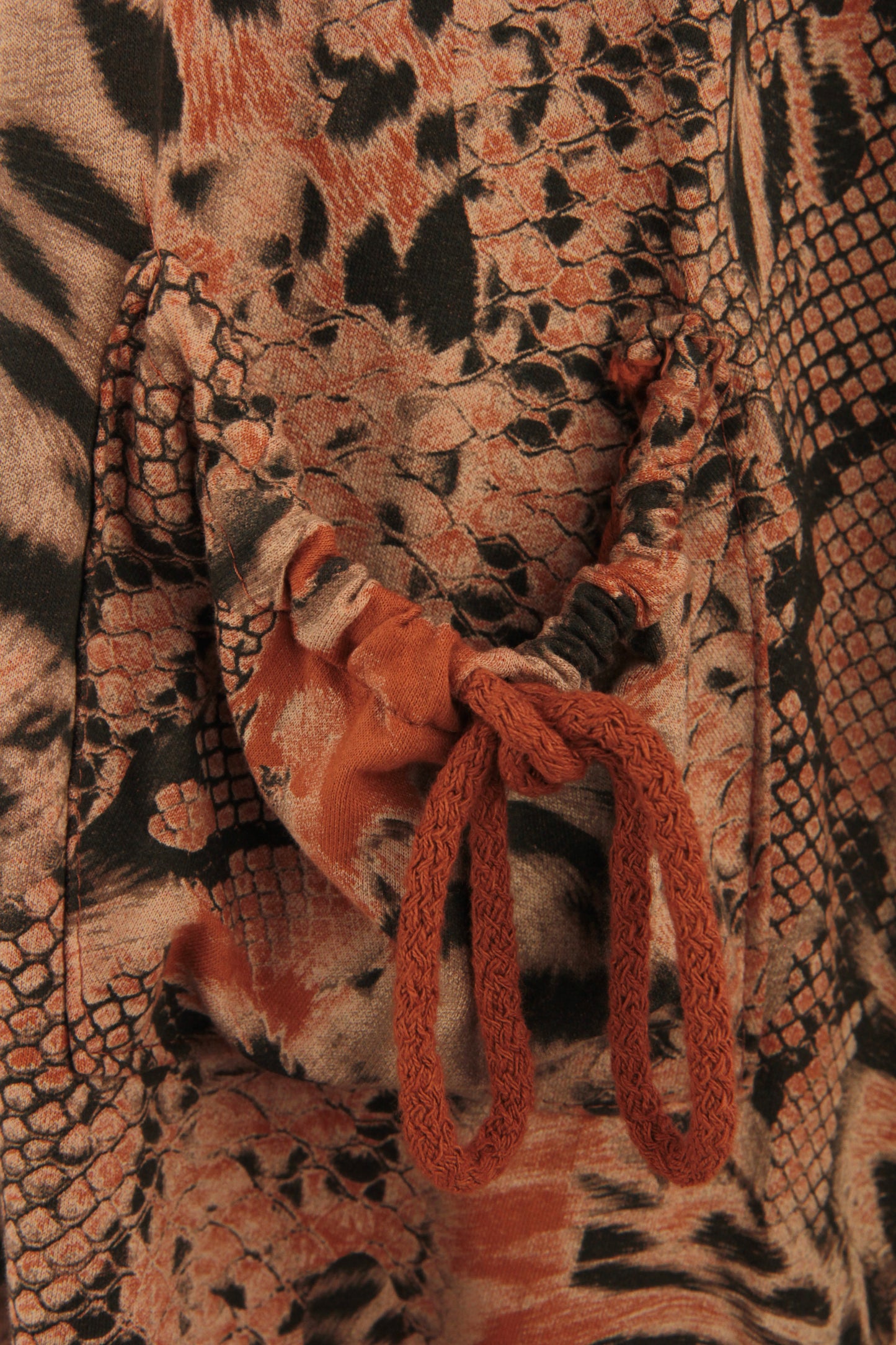 Abstract Leopard Print Cowl Neck Dress