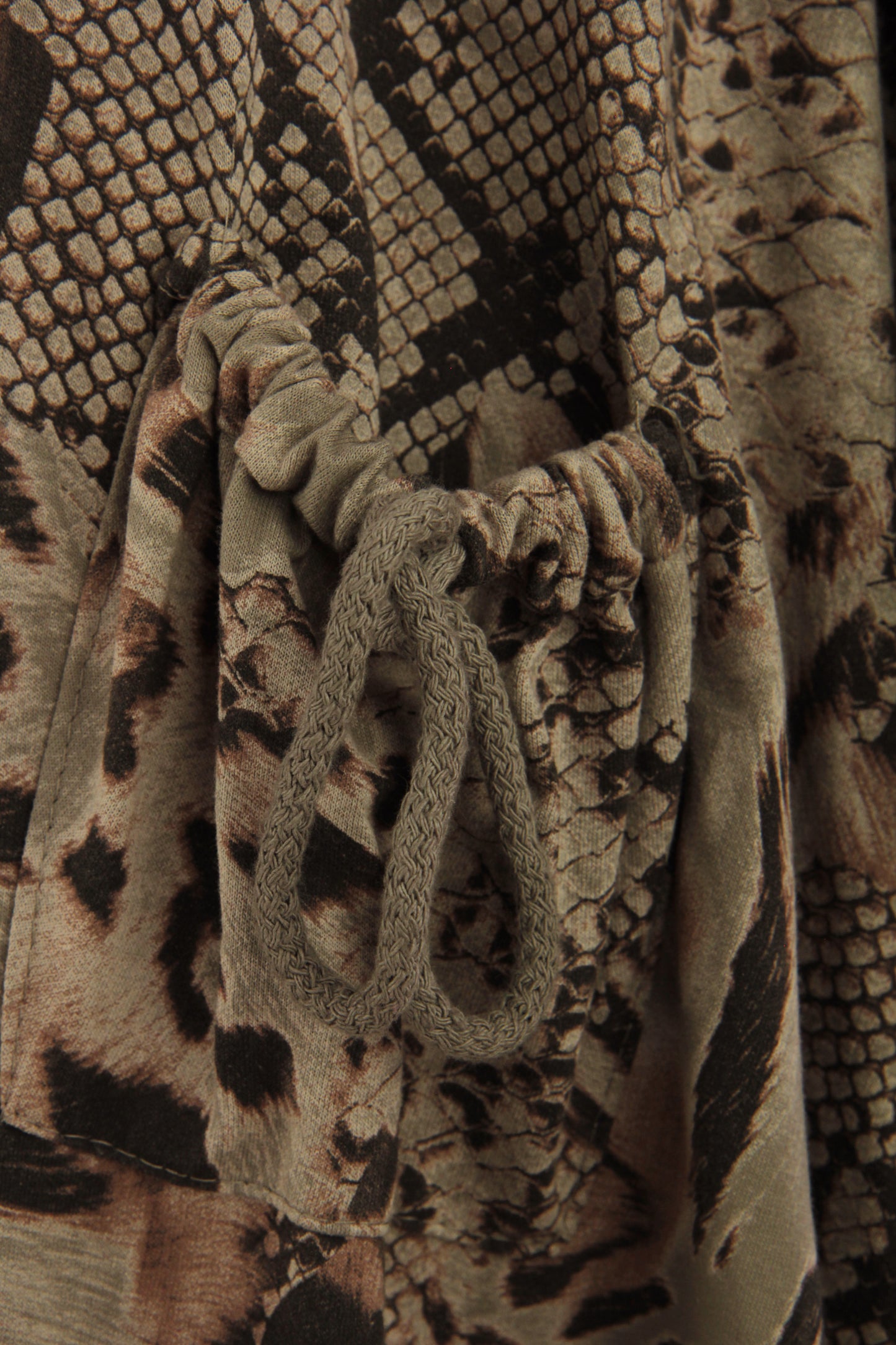 Abstract Leopard Print Cowl Neck Dress