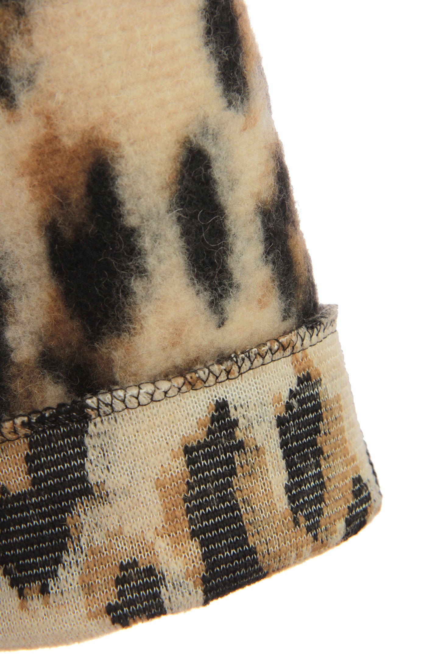 Leopard Print Brushed Wool Coat