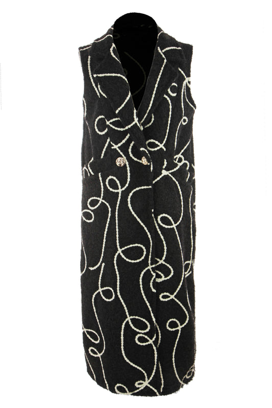 Swirl Pattern Textured Gilet
