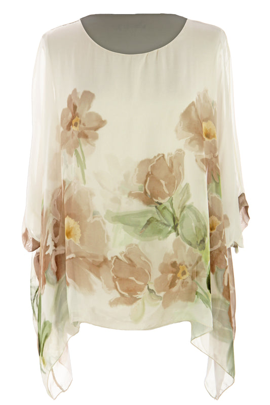 Floral Print Silk Blouse