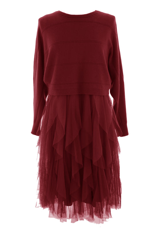 2 Piece Knit Jumper Ruffle Dress