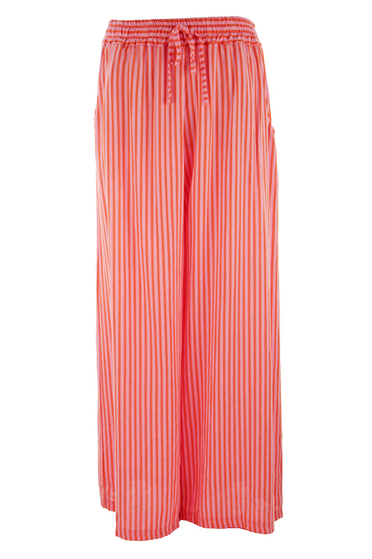Stripe Wide Leg Linen Trouser