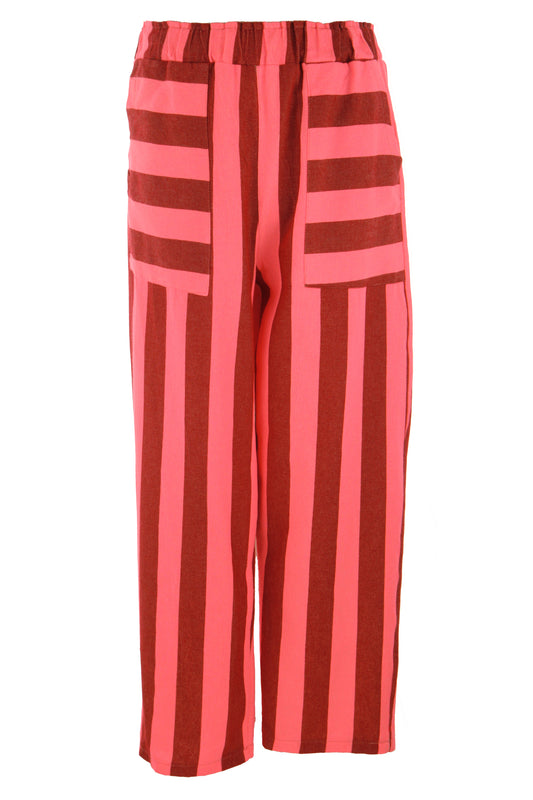 Woven Stripe Cotton Trouser