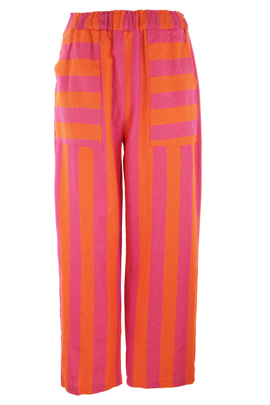 Woven Stripe Cotton Trouser