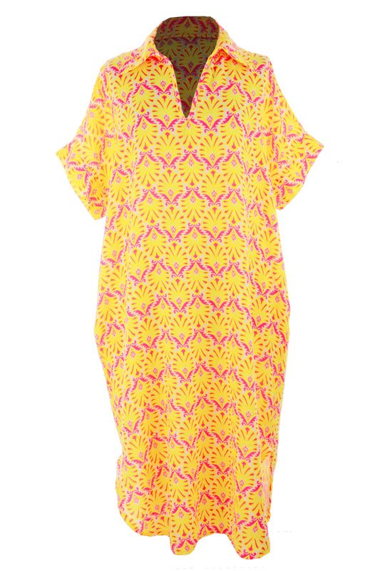 Block Print Collar Midi