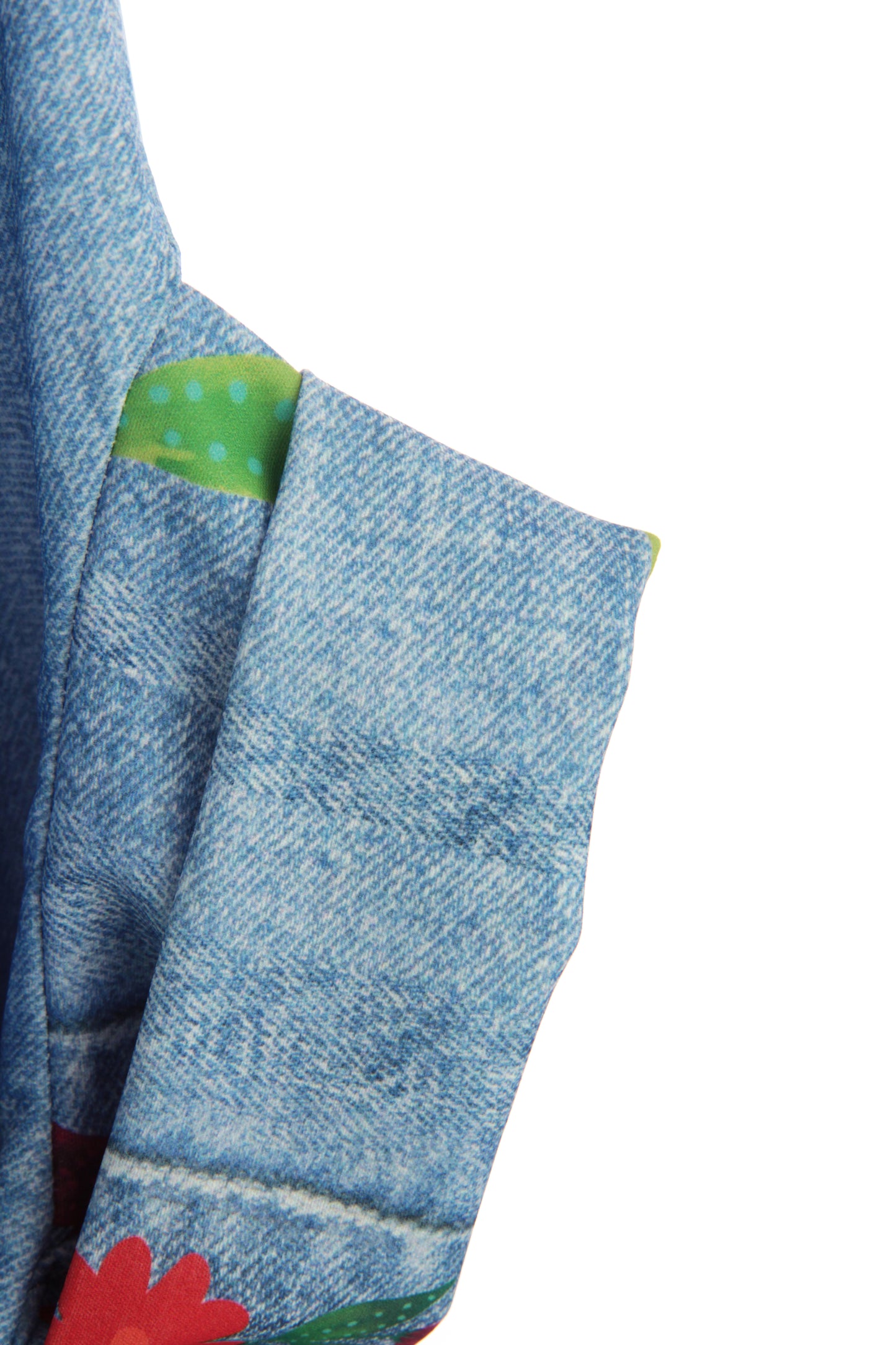 Parrot Print Denim Look Shirt