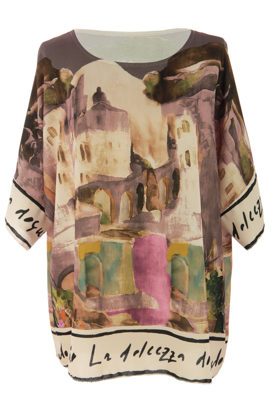Watercolour Landscape Print Top