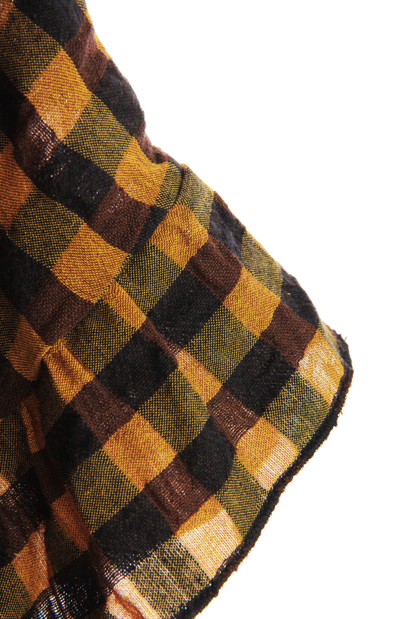 Woven Check Frill Hem Cotton Top
