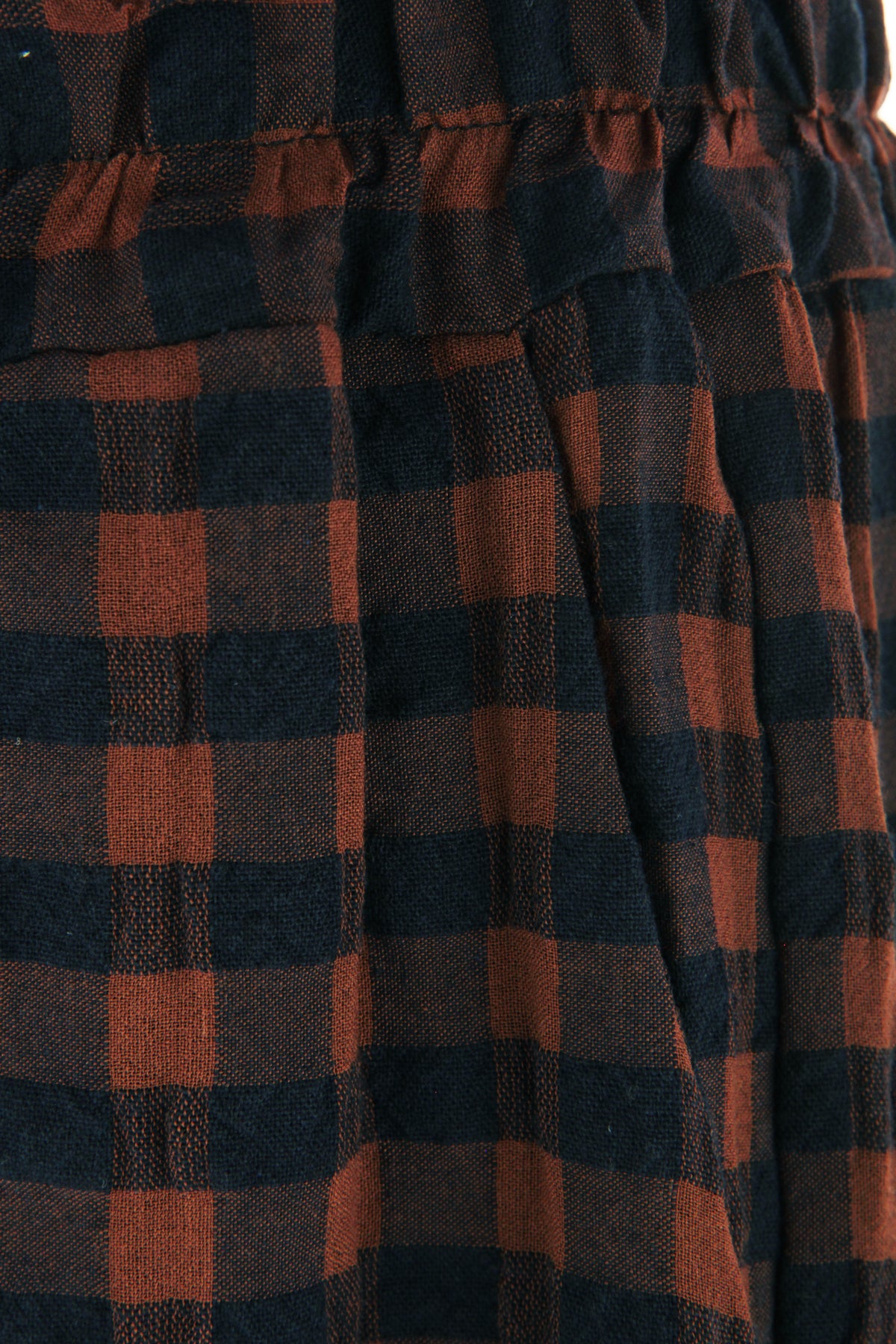Woven Check Barrel Leg Trouser