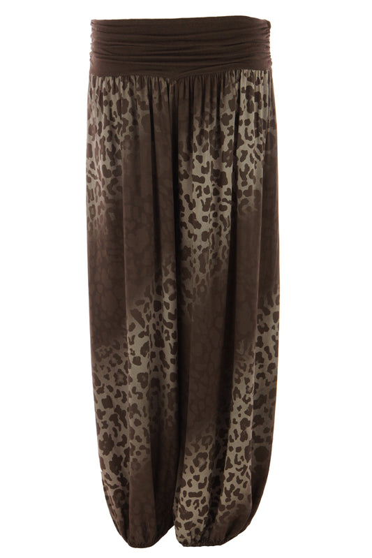Abstract Leopard Print Harem Trouser