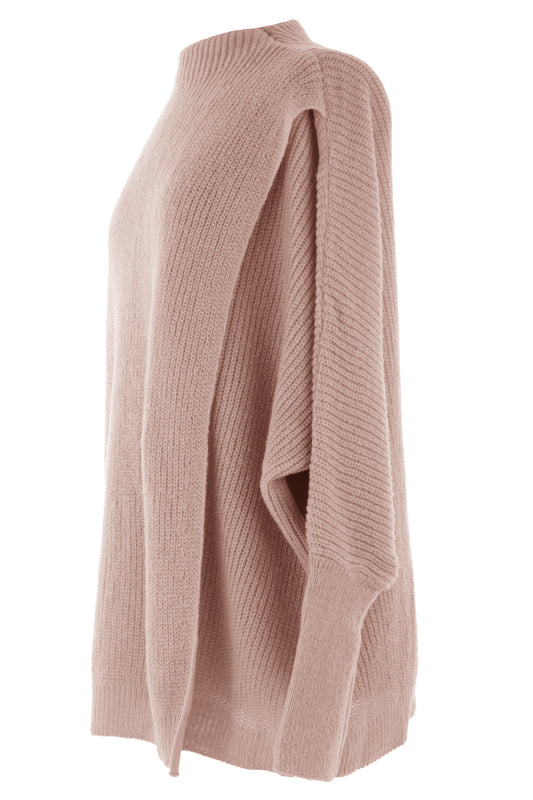 Funnel Neck Flap Front Jumper