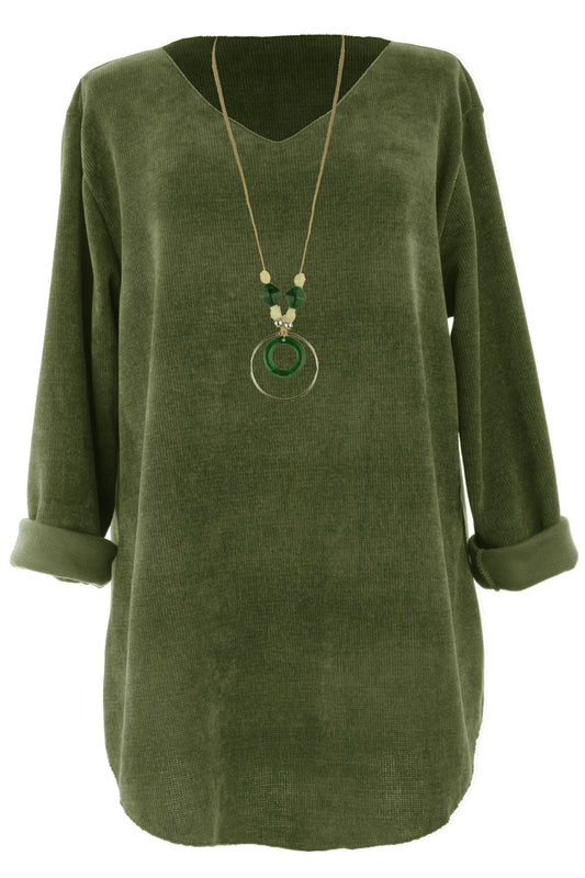 V Neck Chenille Necklace Top