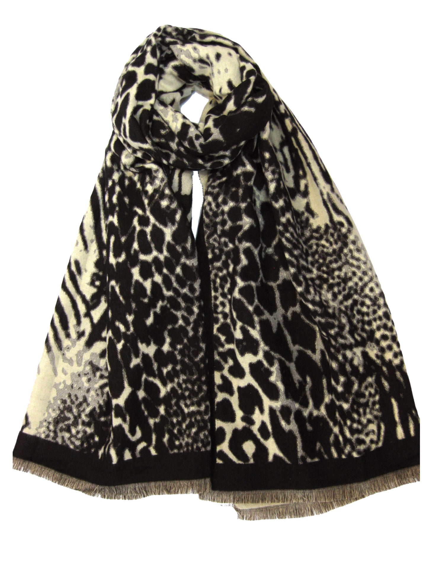 Abstract Leopard Print Cashmere Scarf