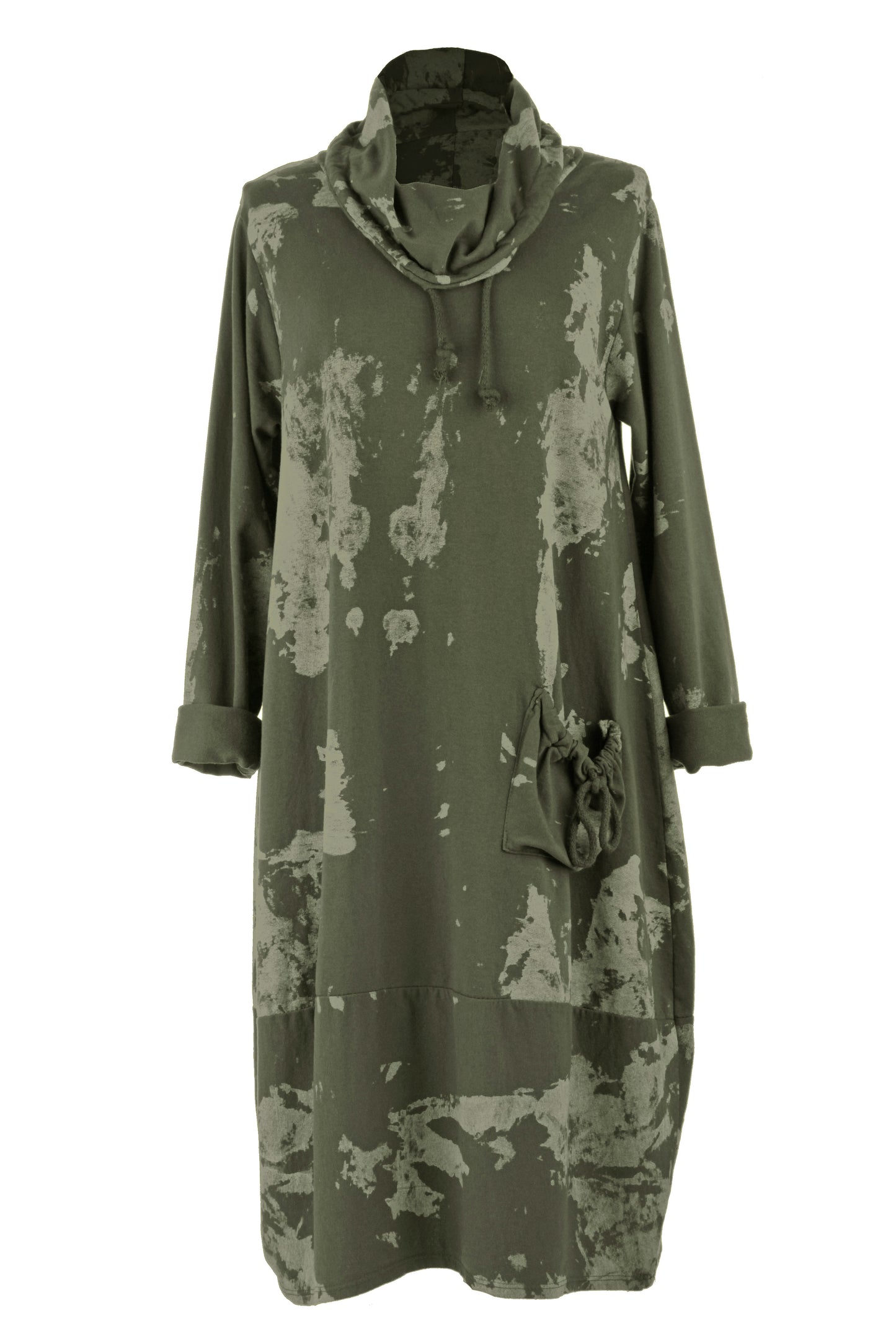 Splash Print Cowl Neck Dress