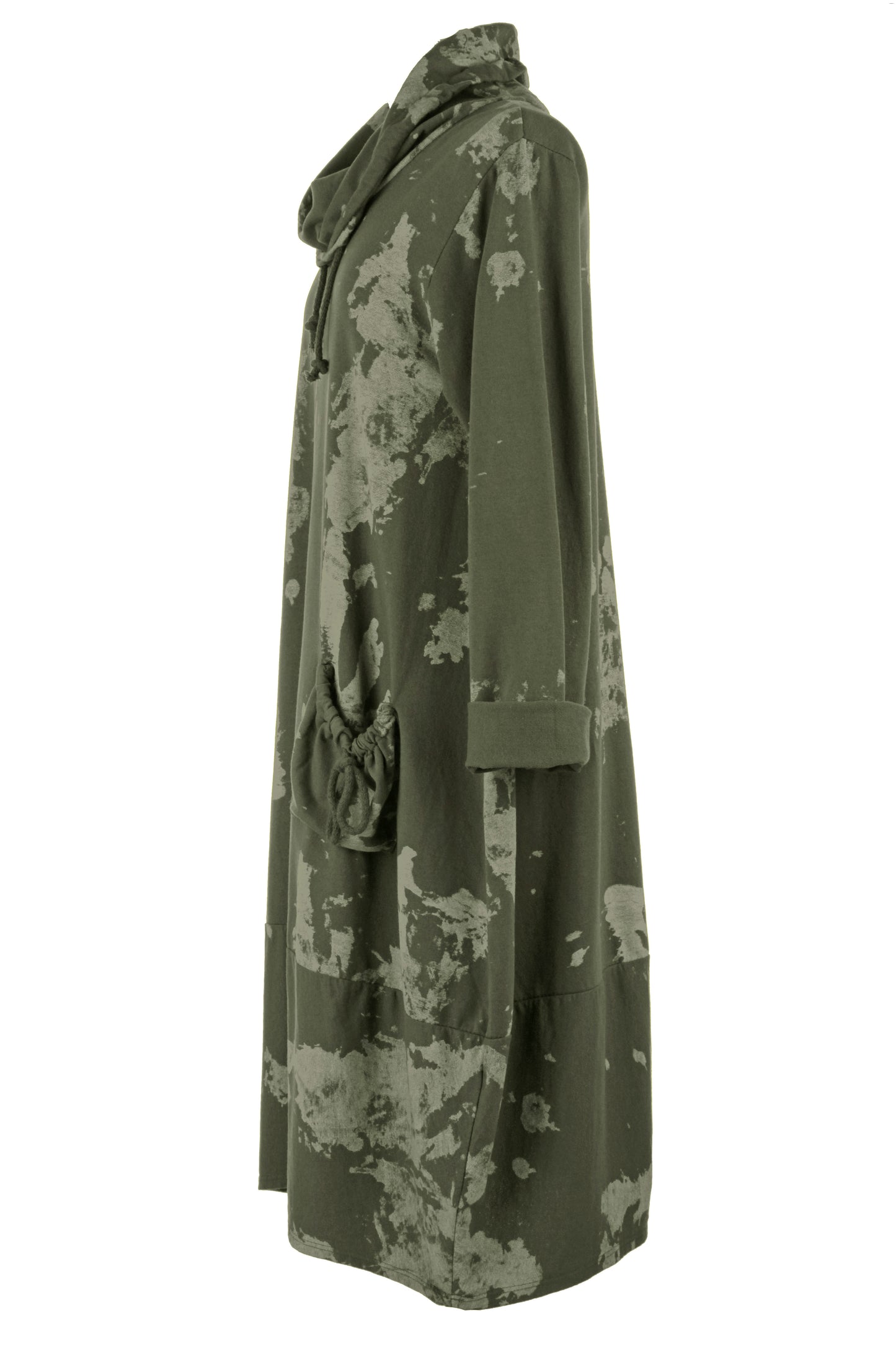 Splash Print Cowl Neck Dress