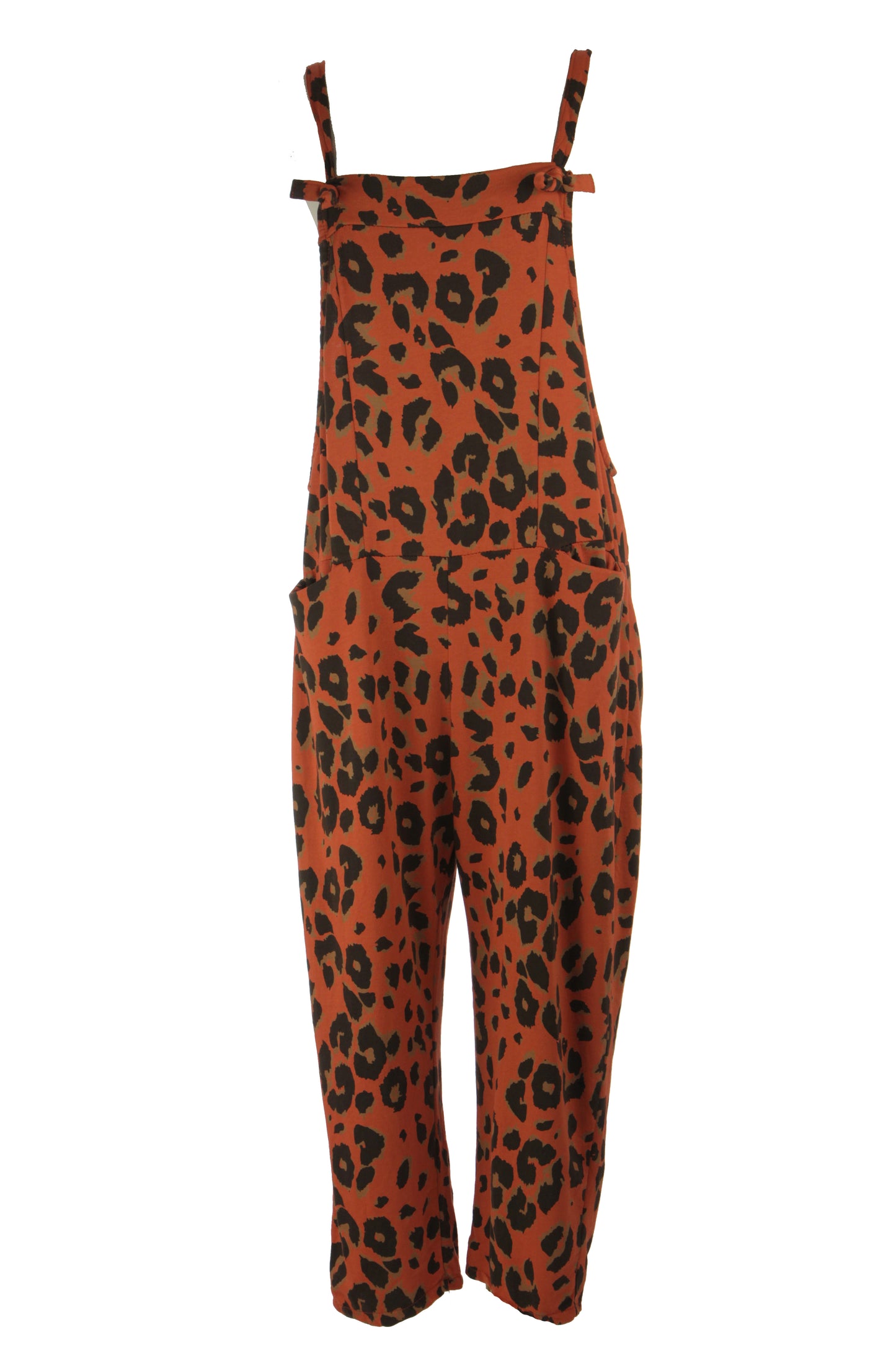Leopard Jersey Dungarees