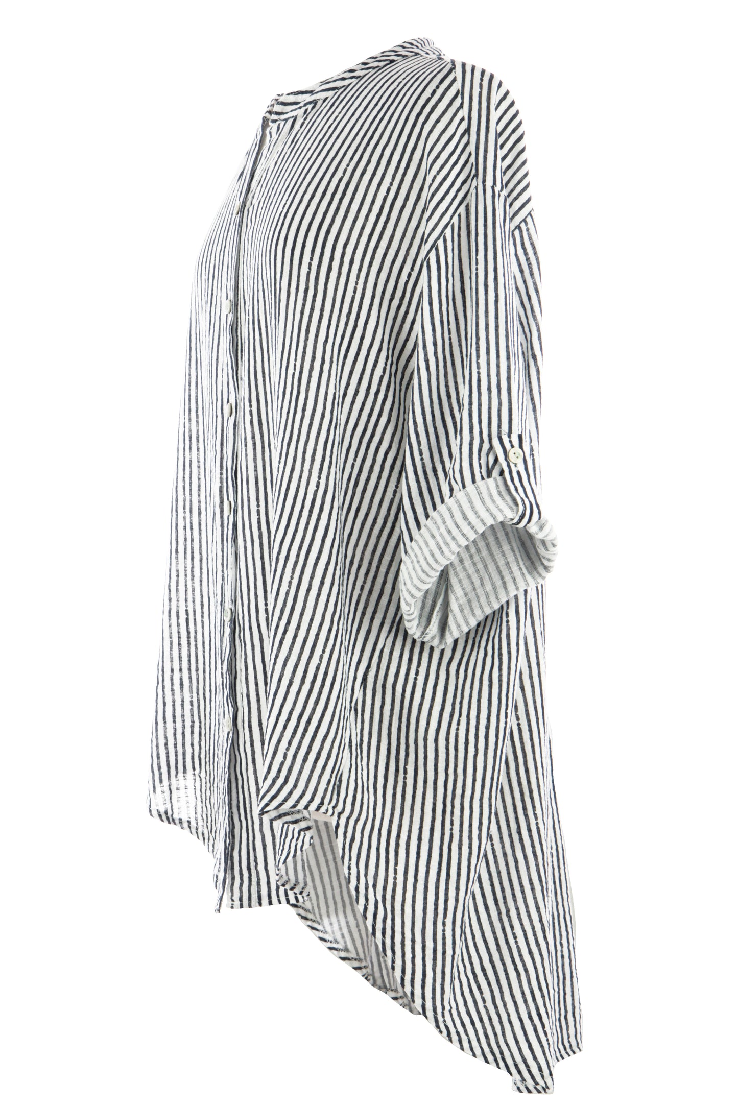 Stripe Hi Low Cotton Shirt