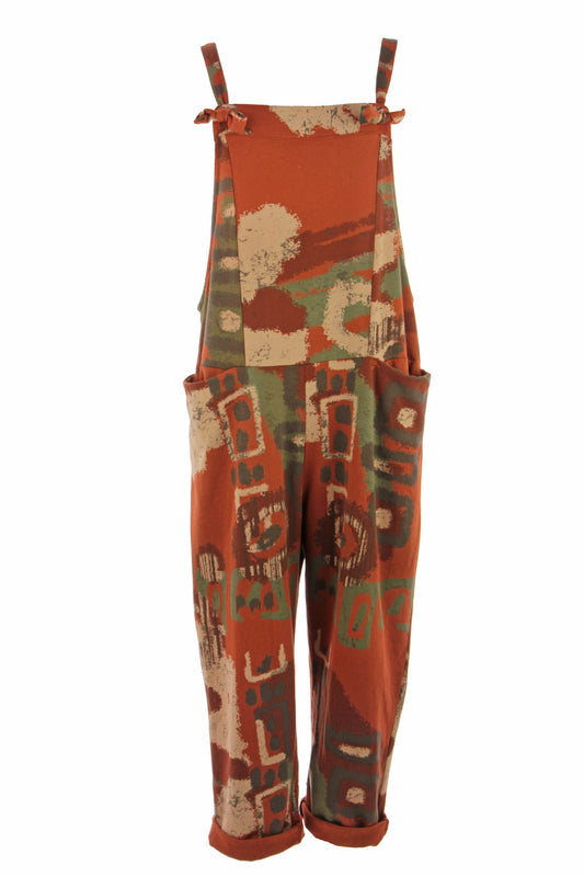 Abstract Print Dungaree
