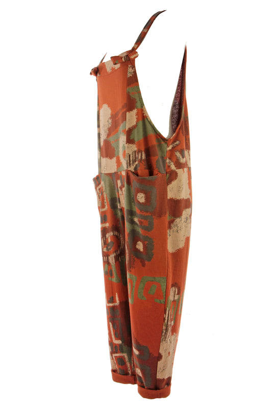 Abstract Print Dungaree
