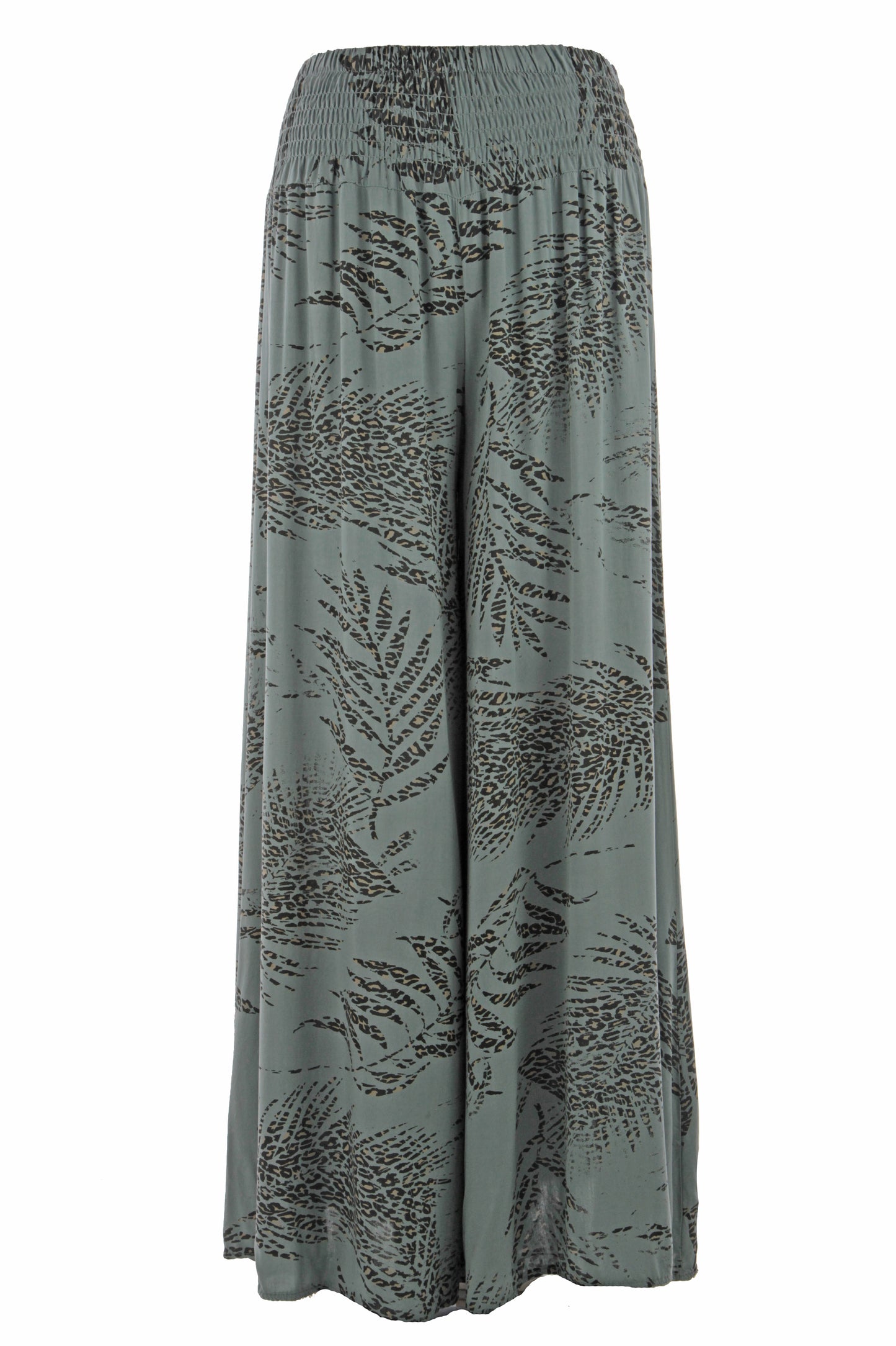 Leaf Leopard Print Palazzo Trouser