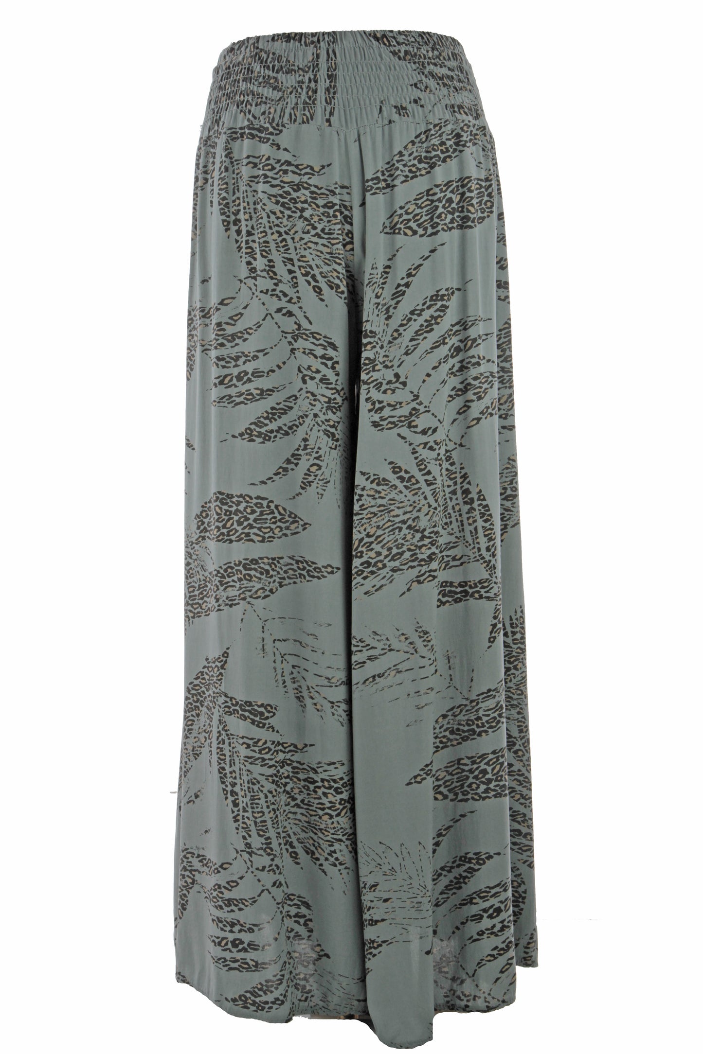 Leaf Leopard Print Palazzo Trouser