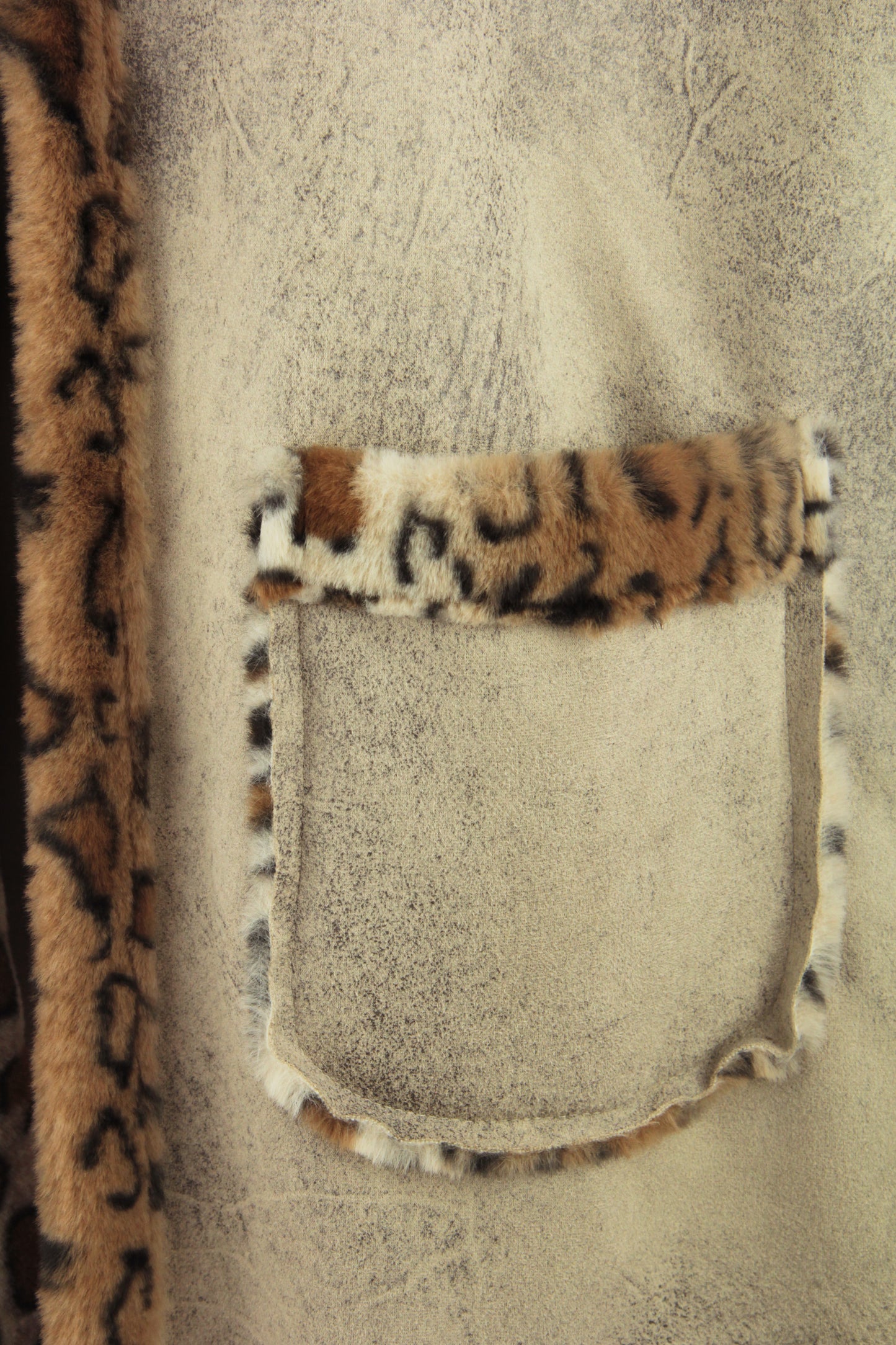 Faux Suede Leopard Longline Gilet