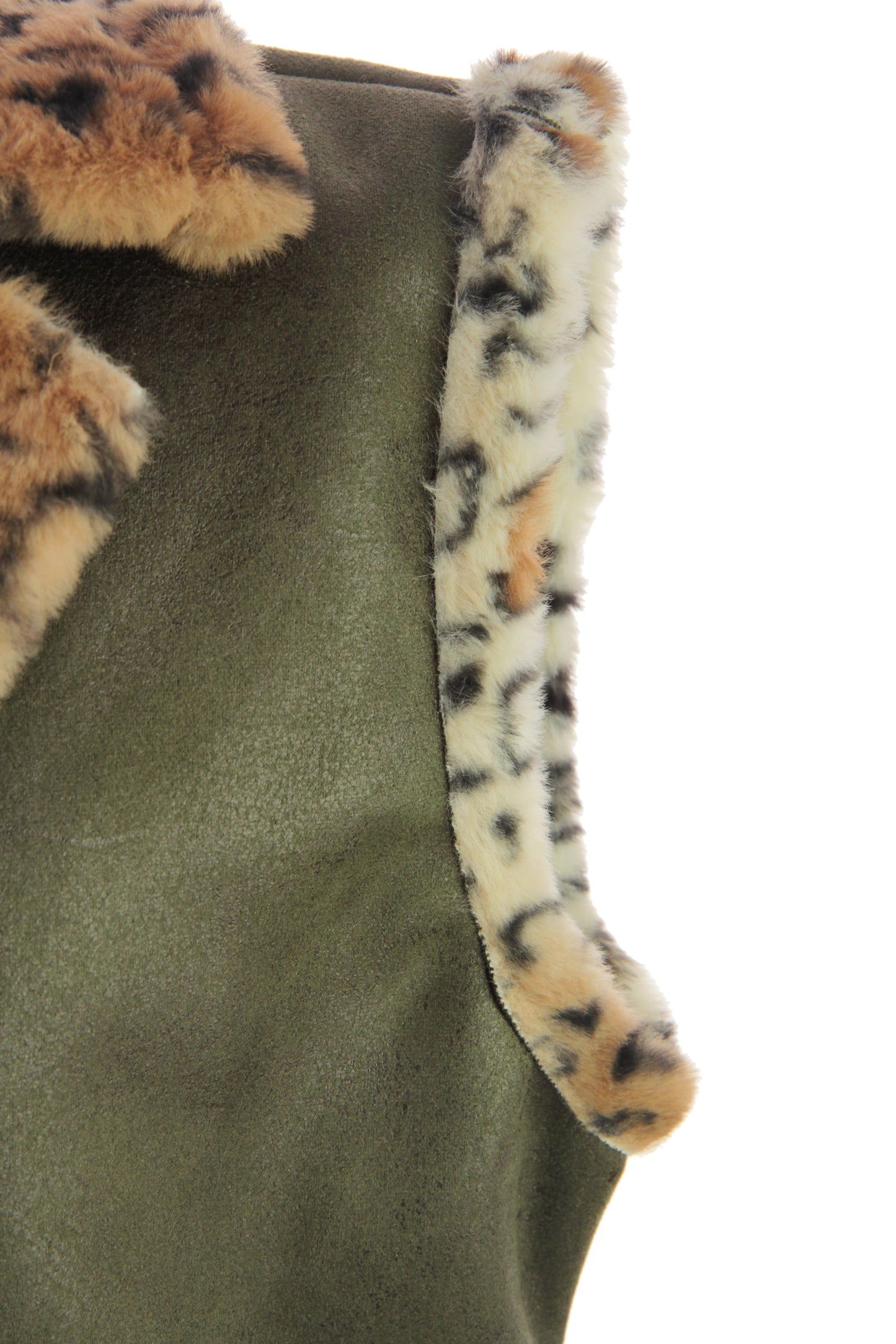 Faux Suede Leopard Longline Gilet