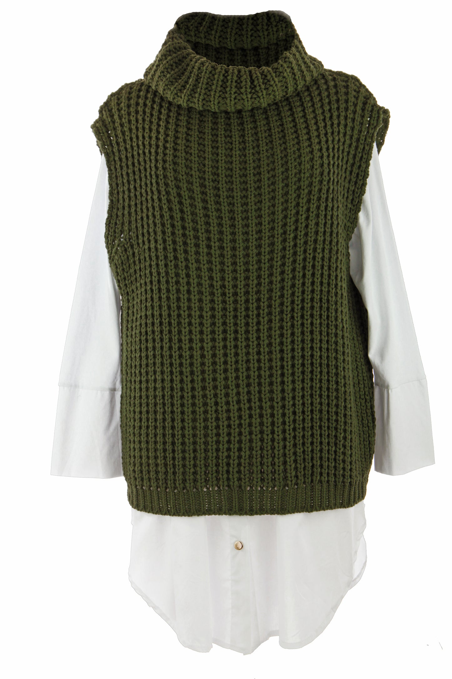 Sleeveless Roll Neck Jumper