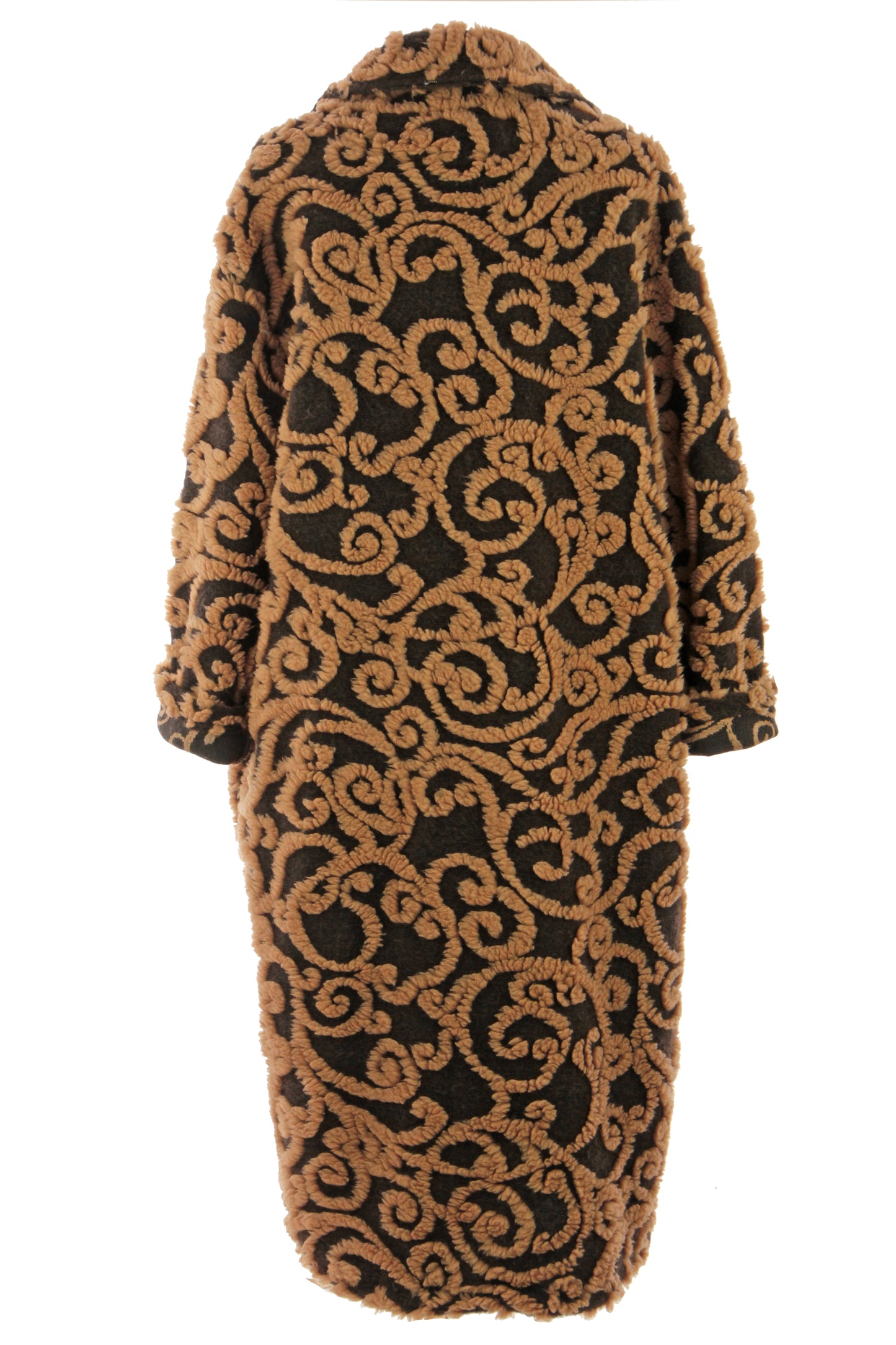 Swirl Pattern Wool Coat