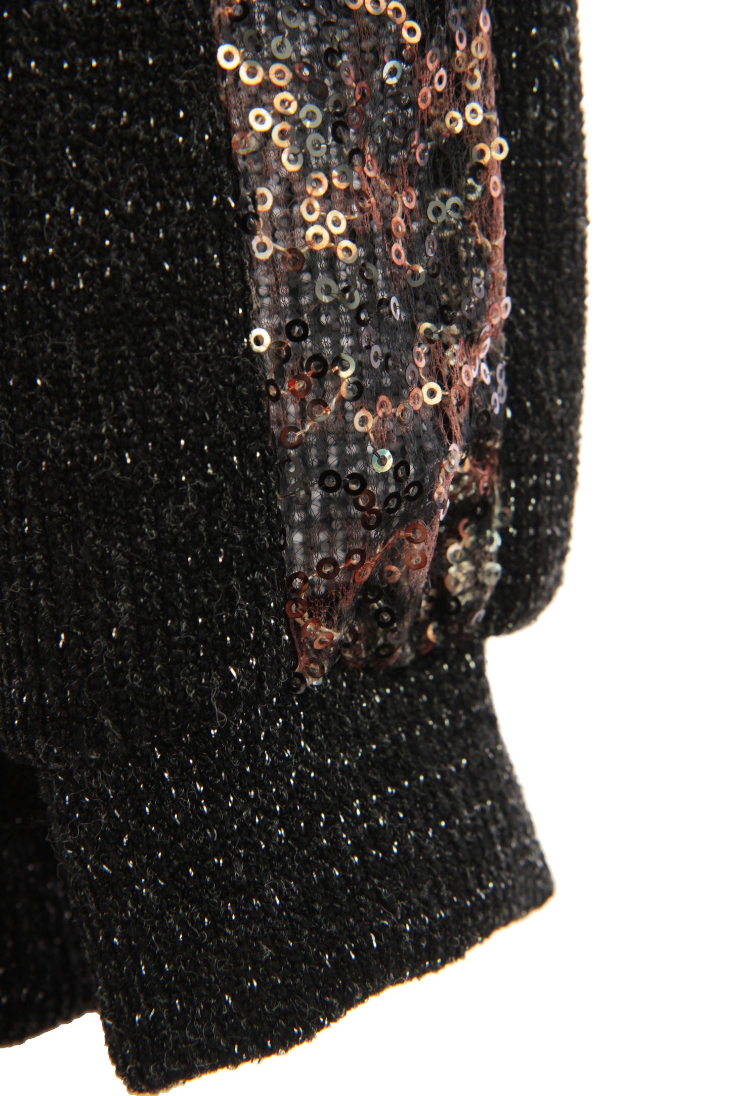Leopard Sequin Trim Lurex Knit Jumper