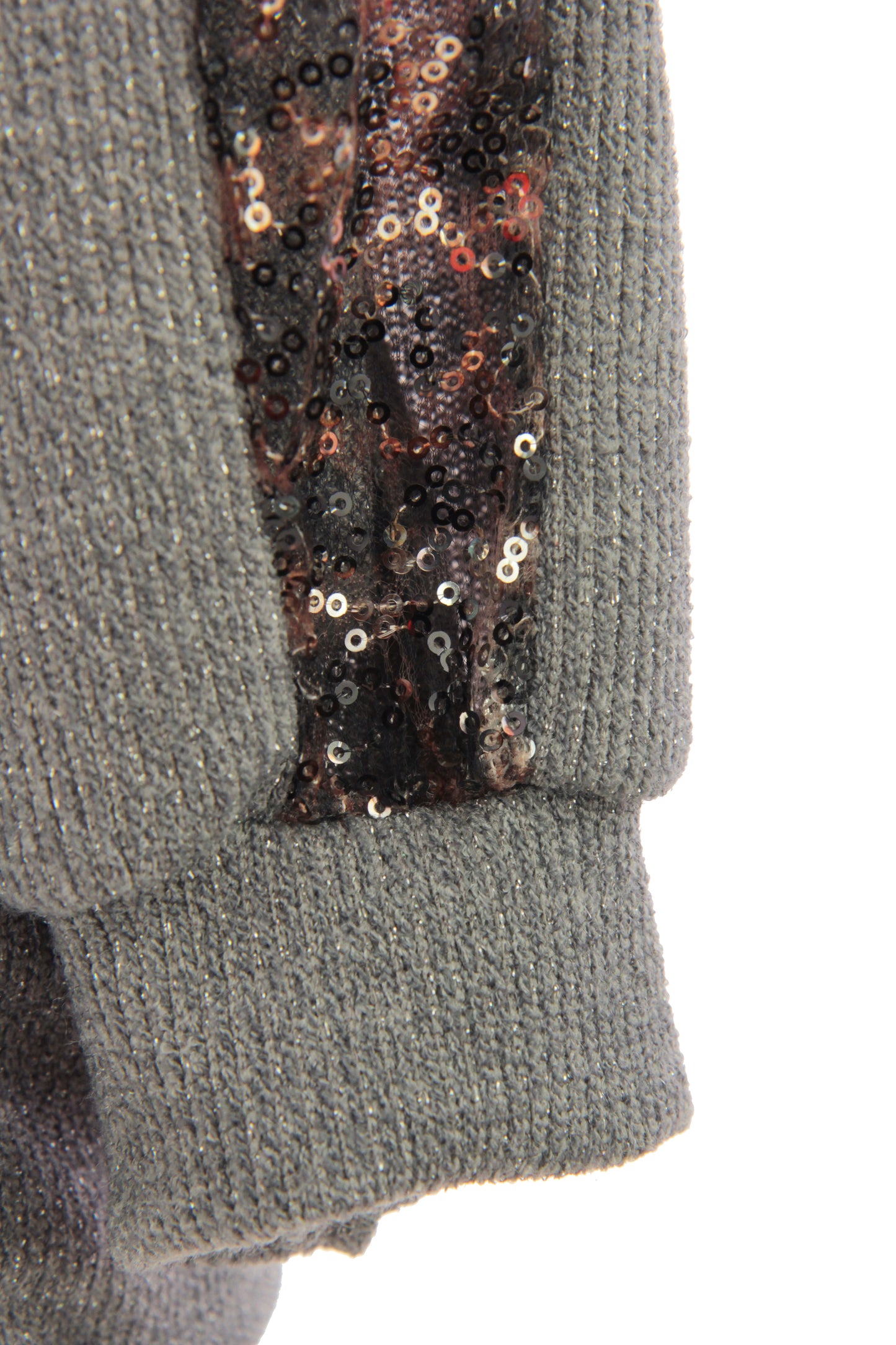 Leopard Sequin Trim Lurex Knit Jumper