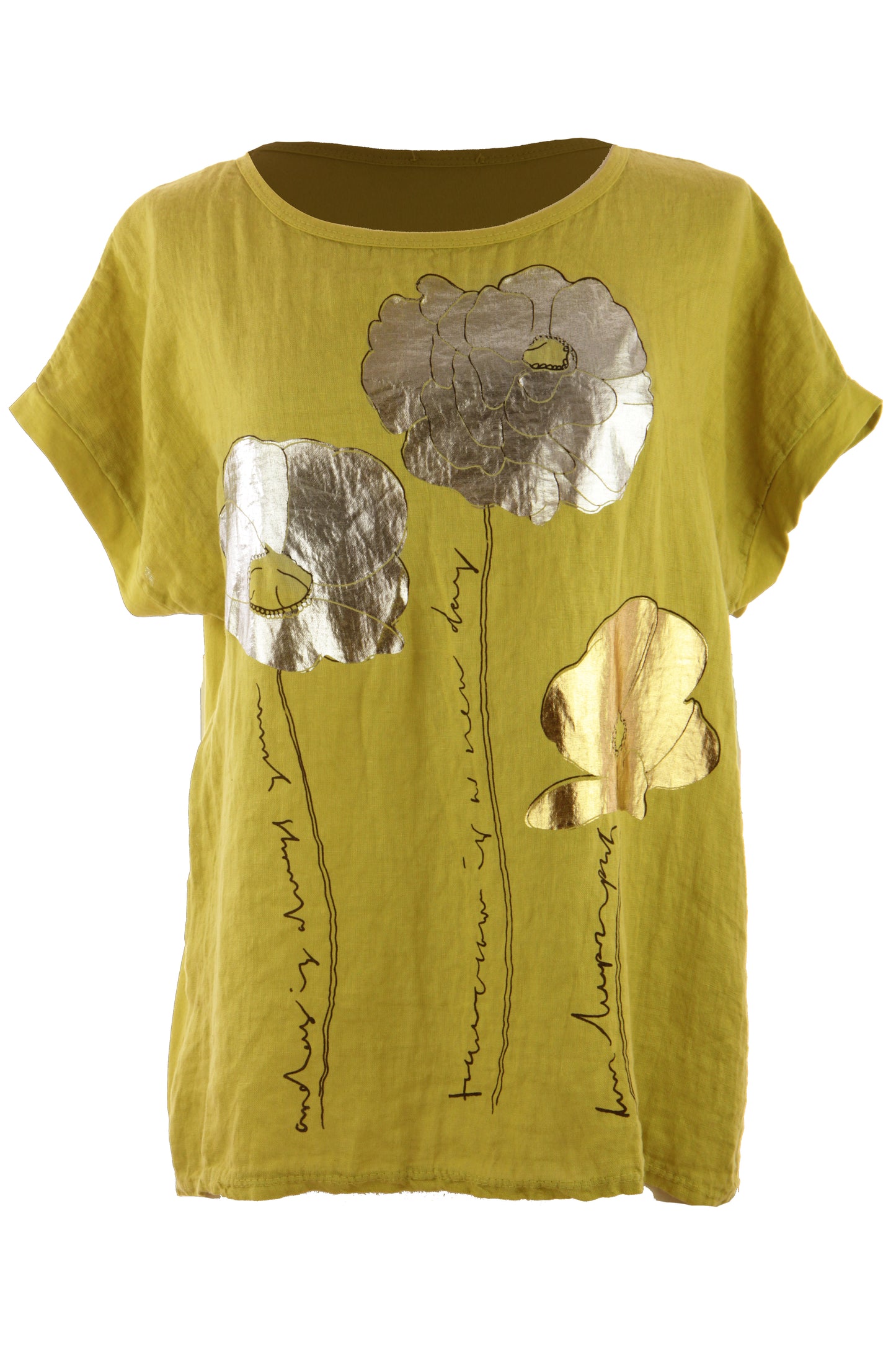 Foil Flower Linen Top