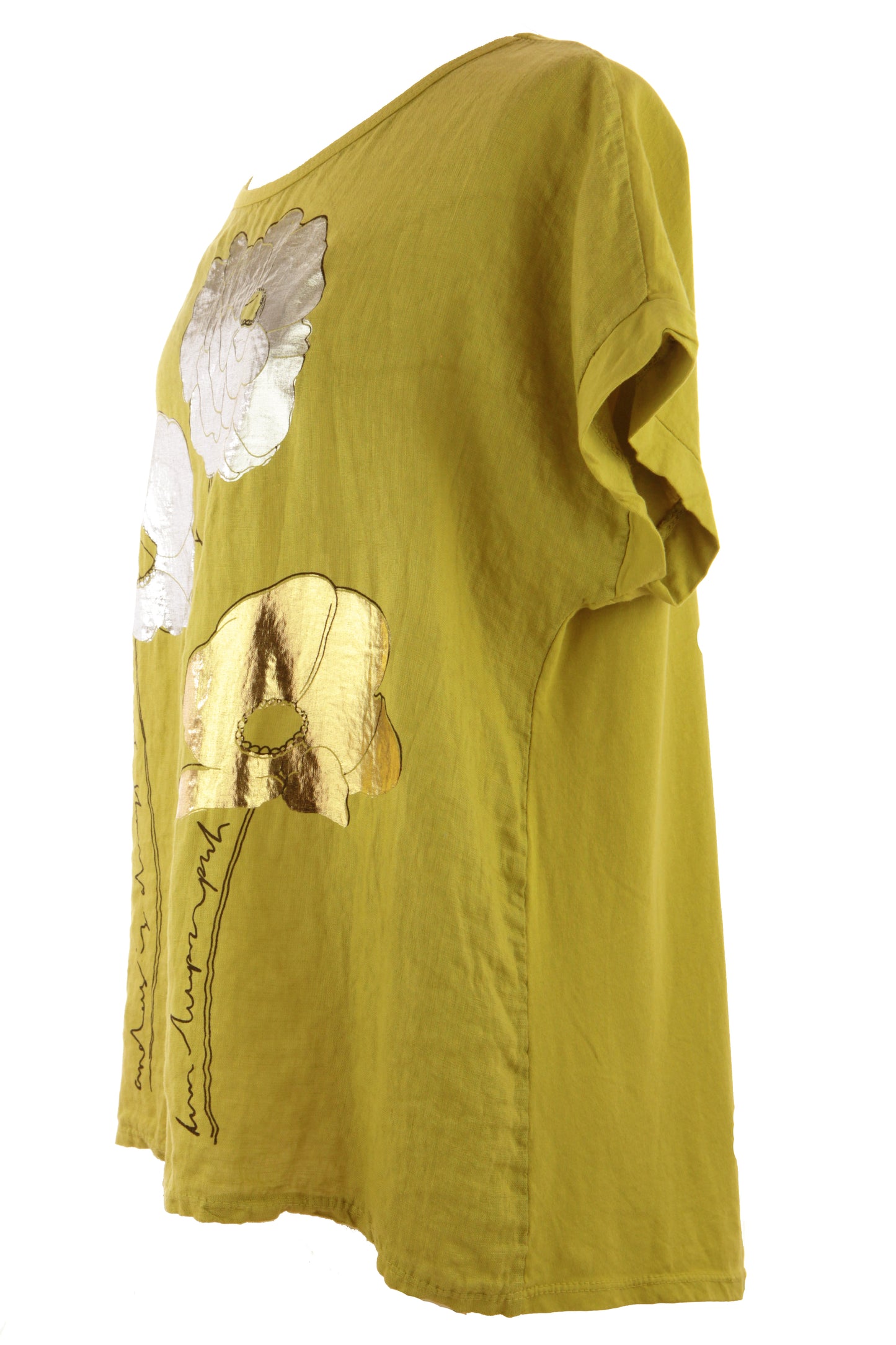 Foil Flower Linen Top