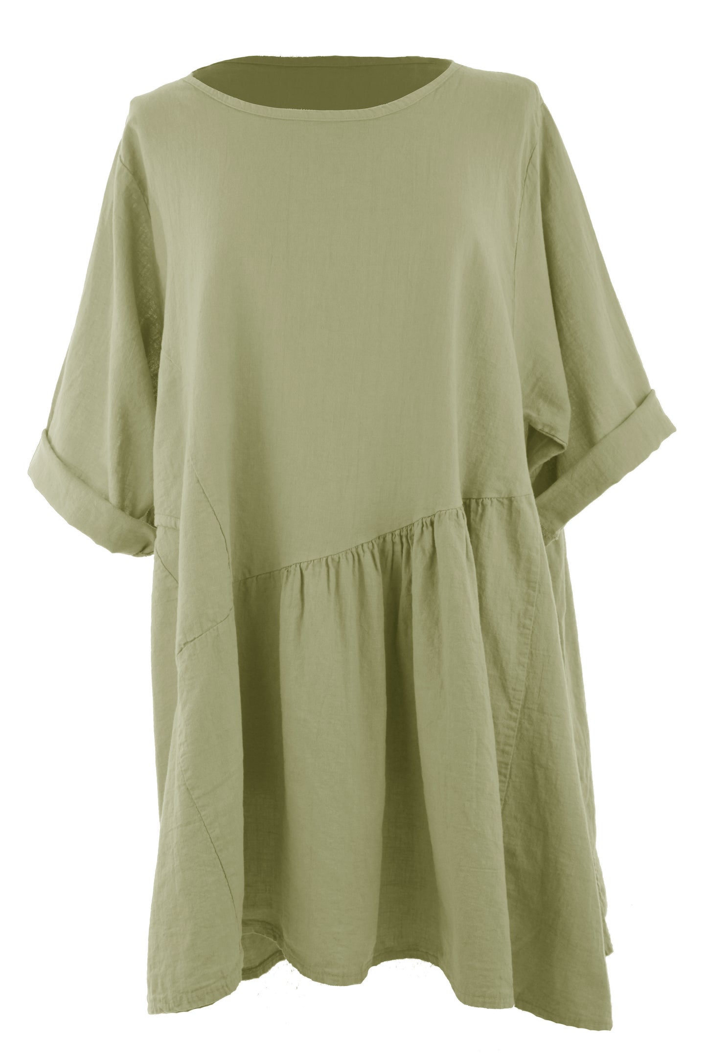 Pleat Panel Linen Tunic