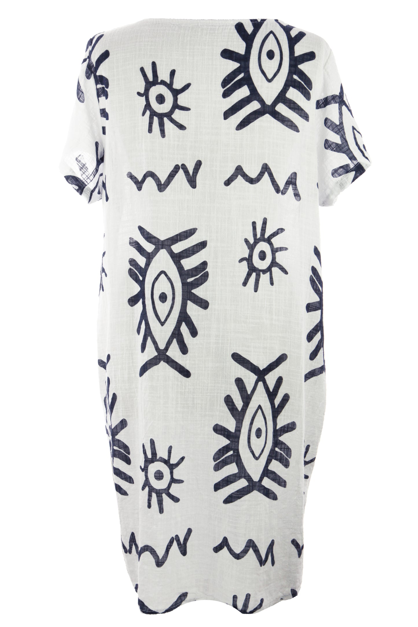 2 Pocket Abstract Print Dress