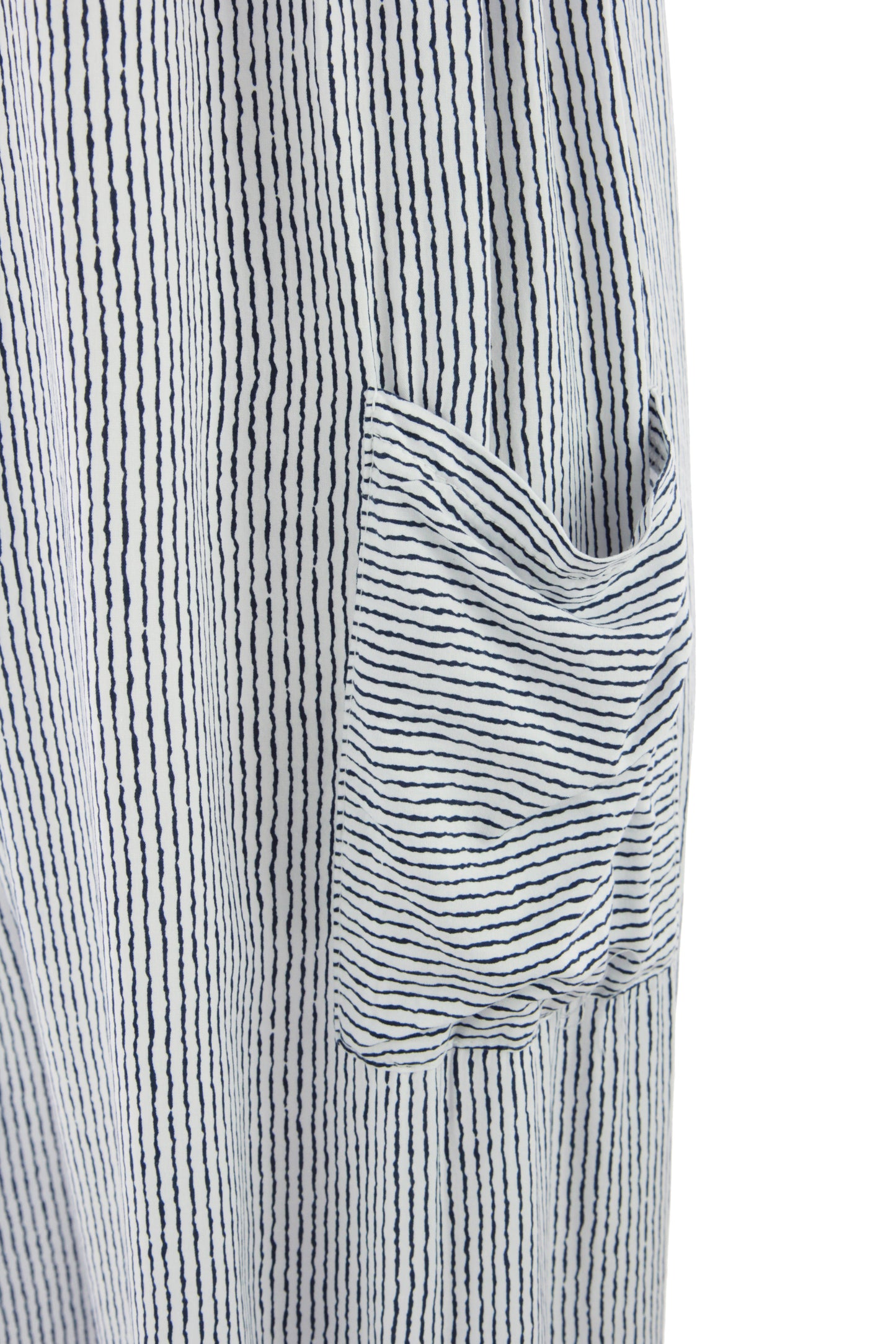 Button Detail Stripe Jumpsuit