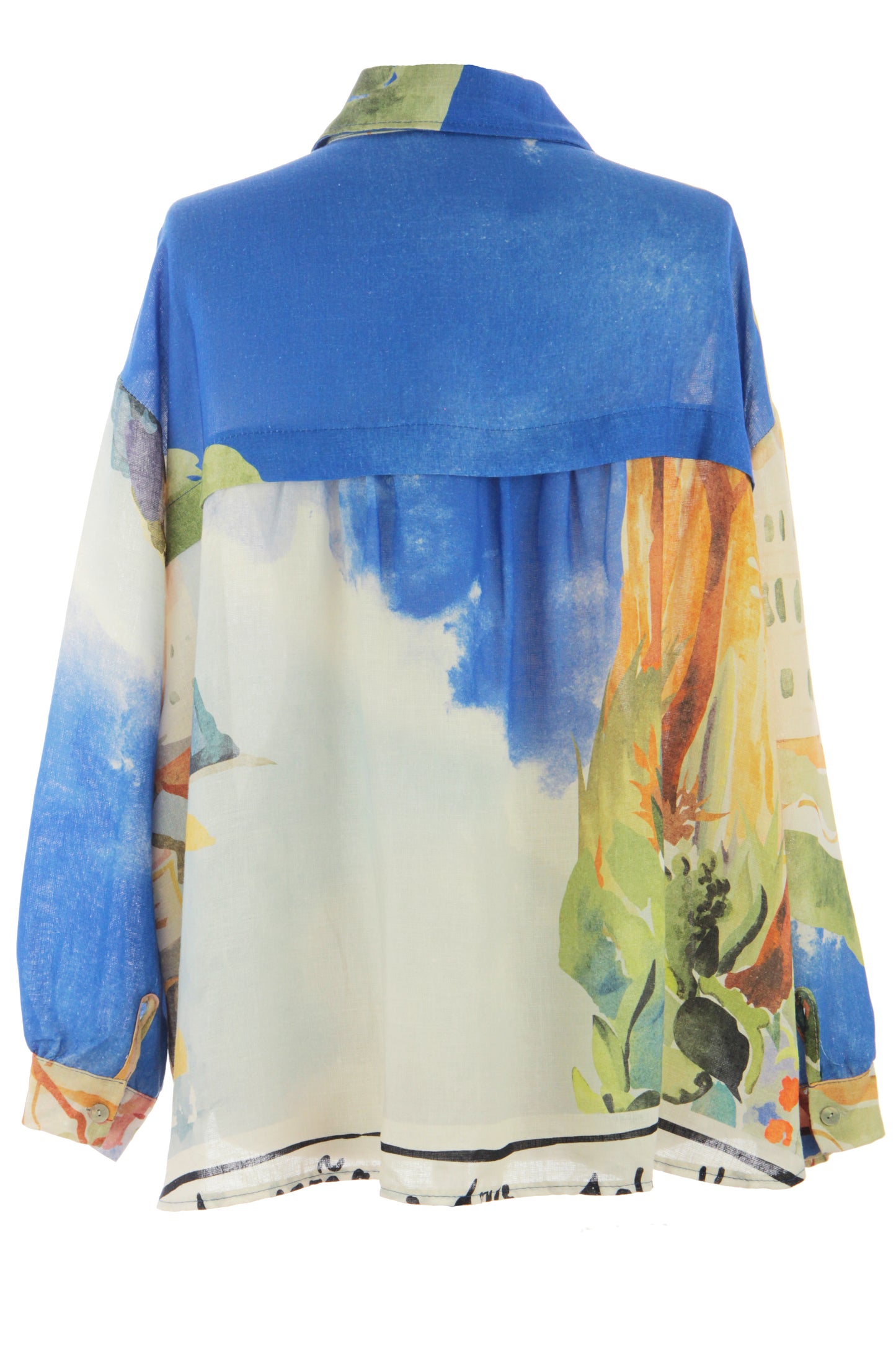 Watercolour Print Linen Shirt