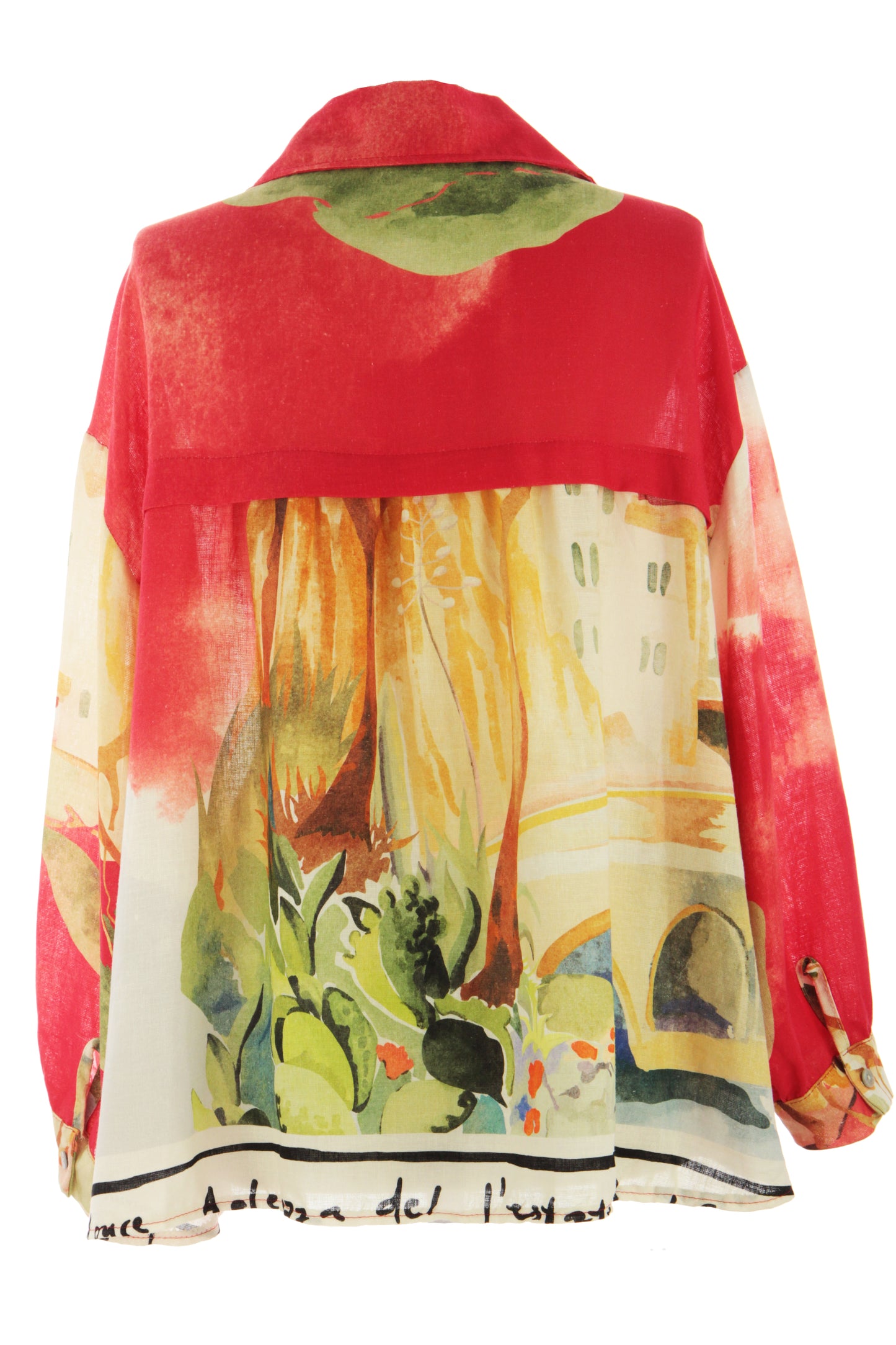 Watercolour Print Linen Shirt