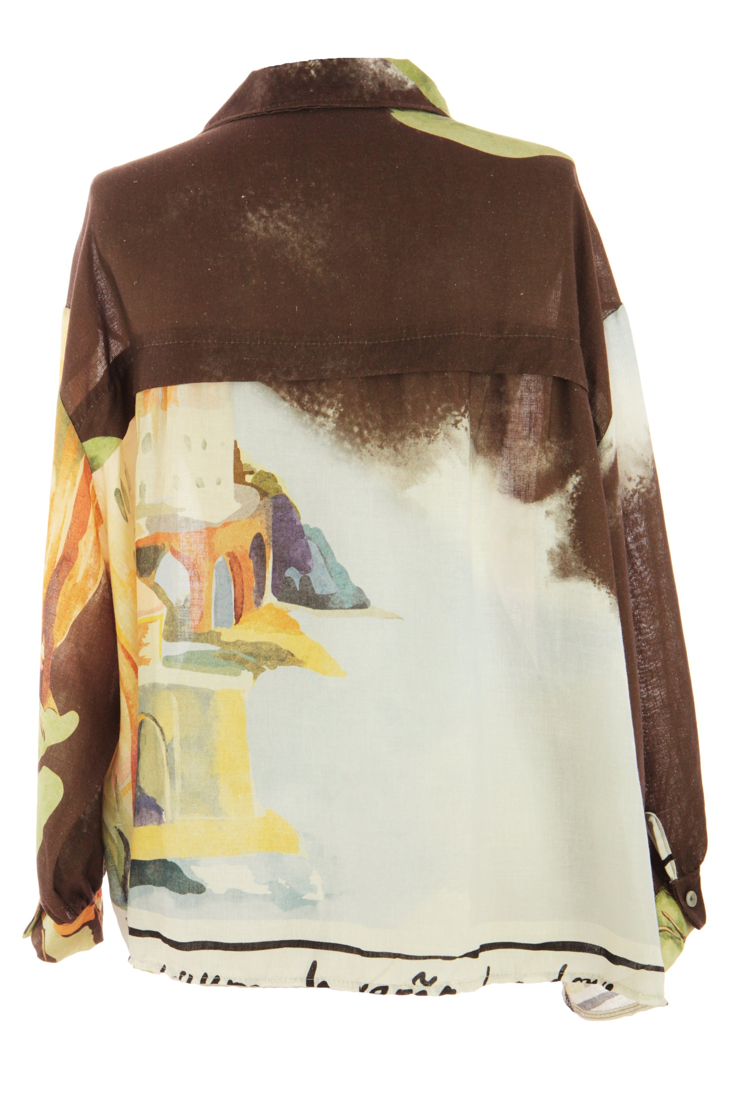 Watercolour Print Linen Shirt