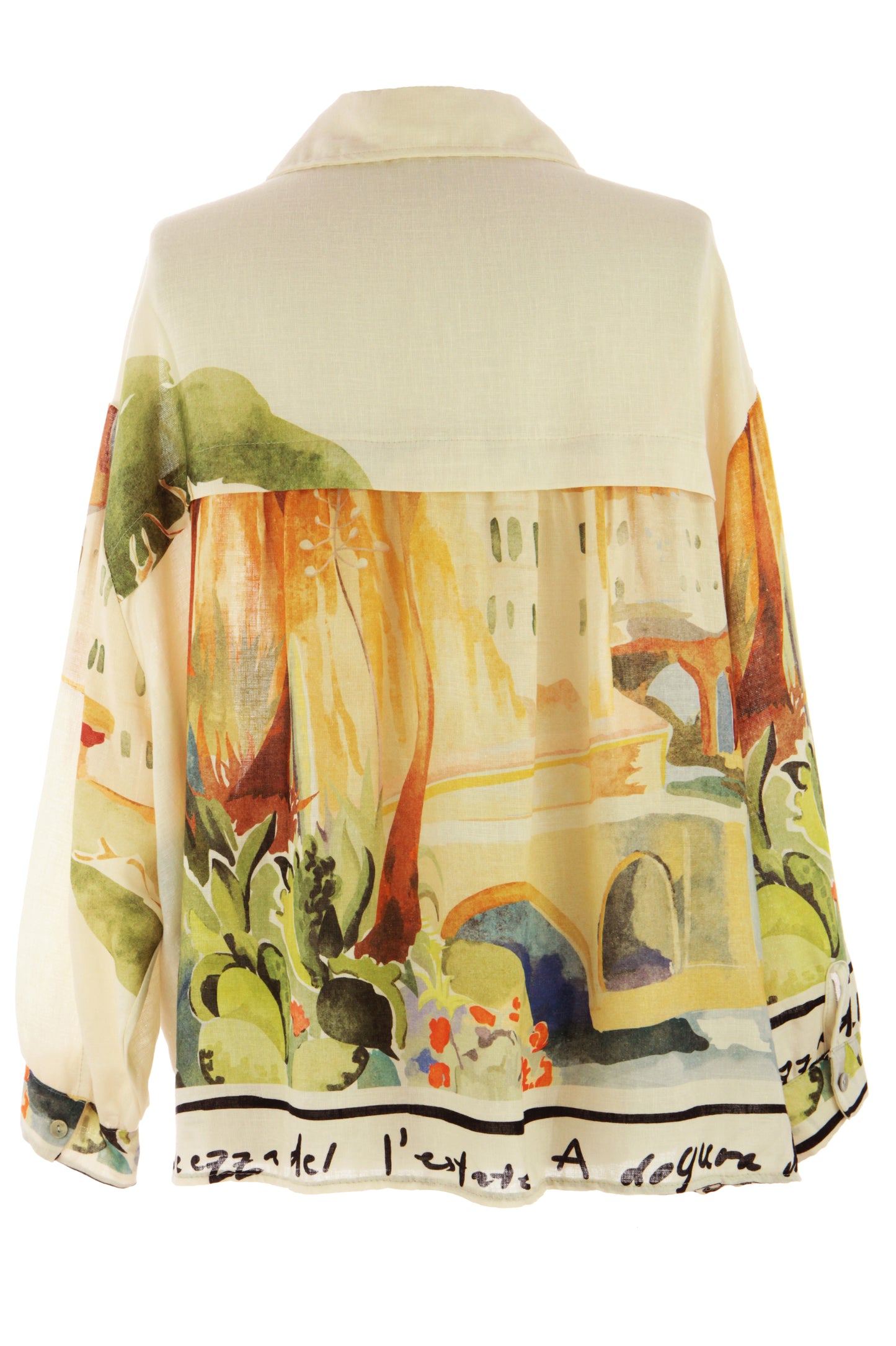Watercolour Print Linen Shirt