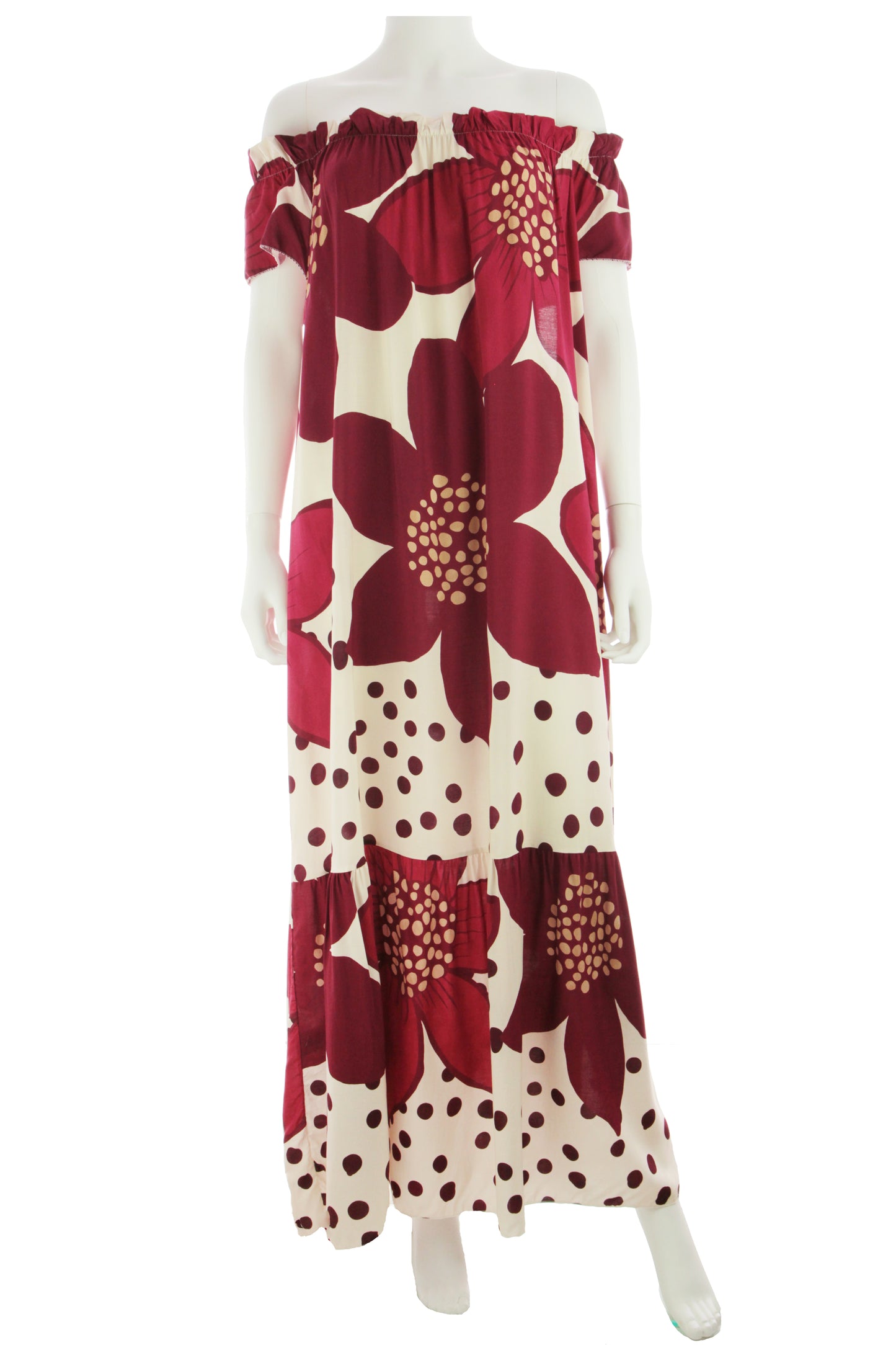 Floral Print Off Shoulder Maxi Dress